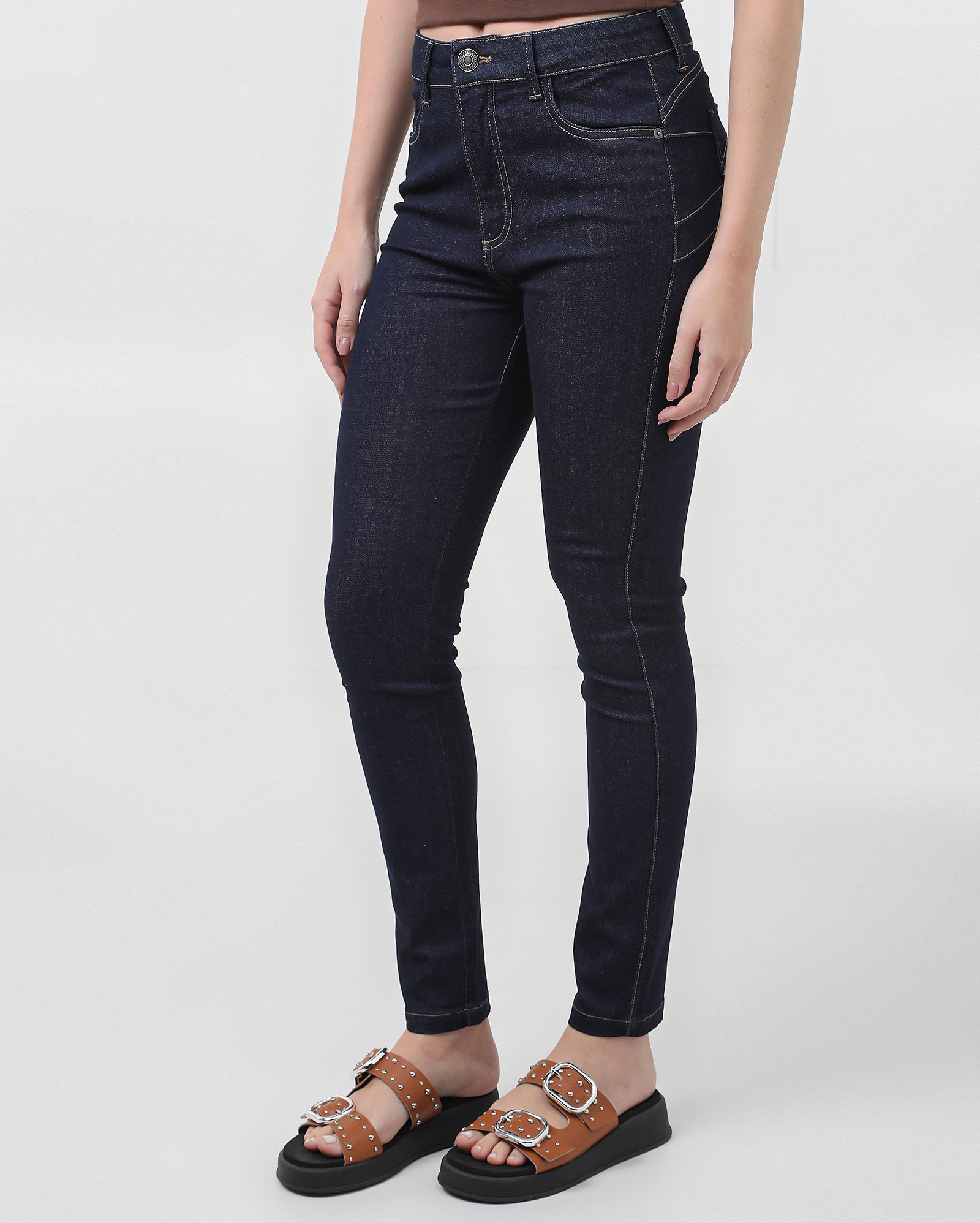 Calça jeans feminina skinny pool up Super Power - Jeans Escuro | Pool Jeans