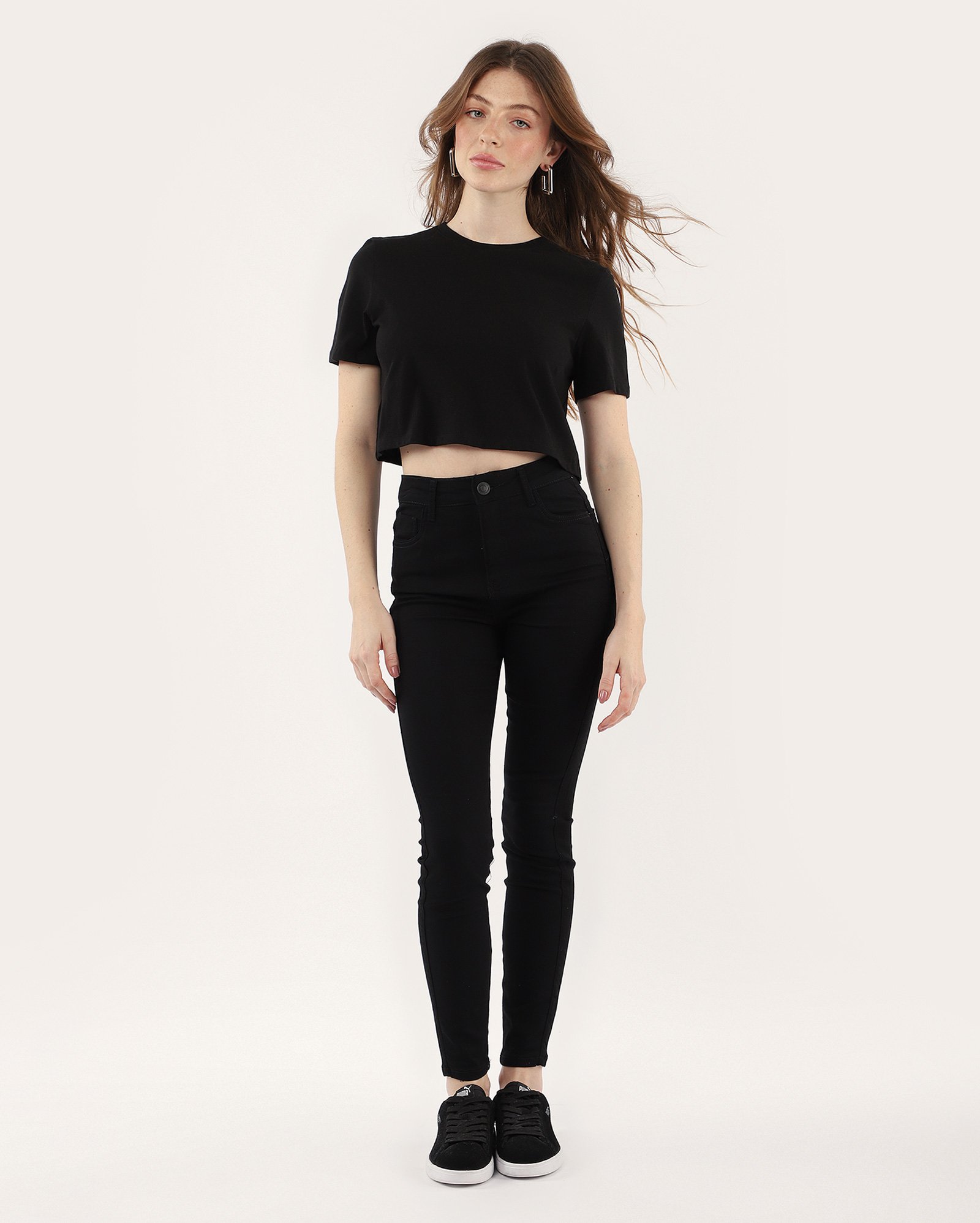 Calça jeans feminina skinny pool up Super Power - Jeans Black Escuro | Pool Jeans
