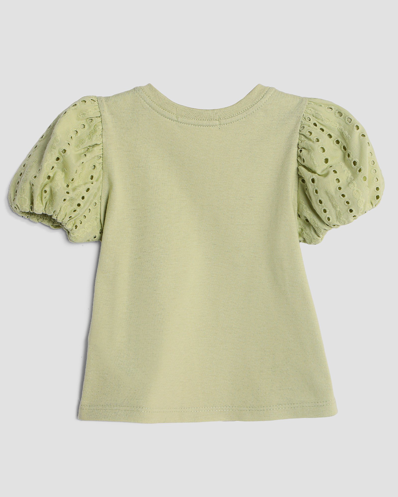 Camiseta infantil manga curta bufante laise 1-4A - Verde Musgo | Pool Kids