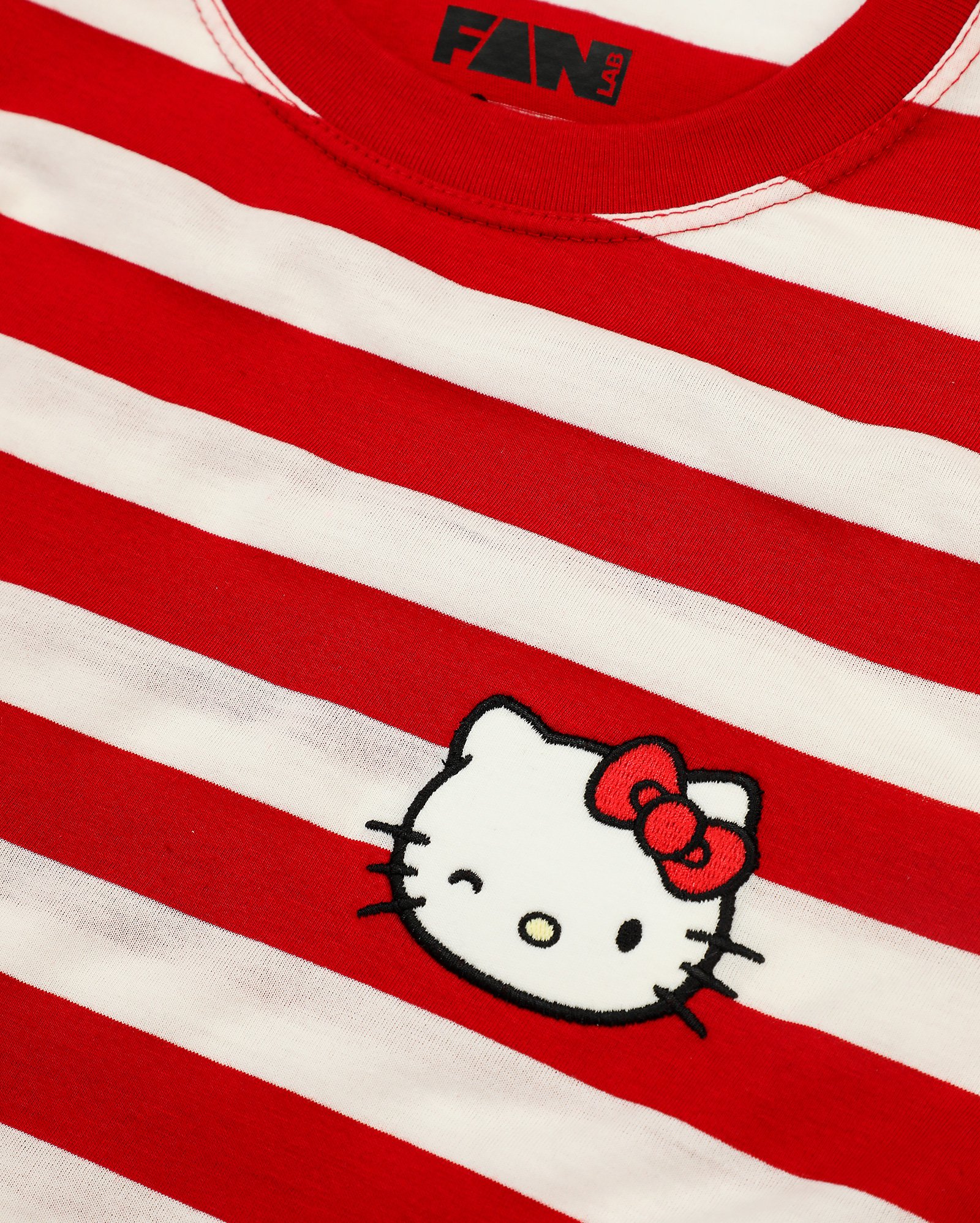 Camiseta feminina Hello Kitty listrada vermelha | FANLAB