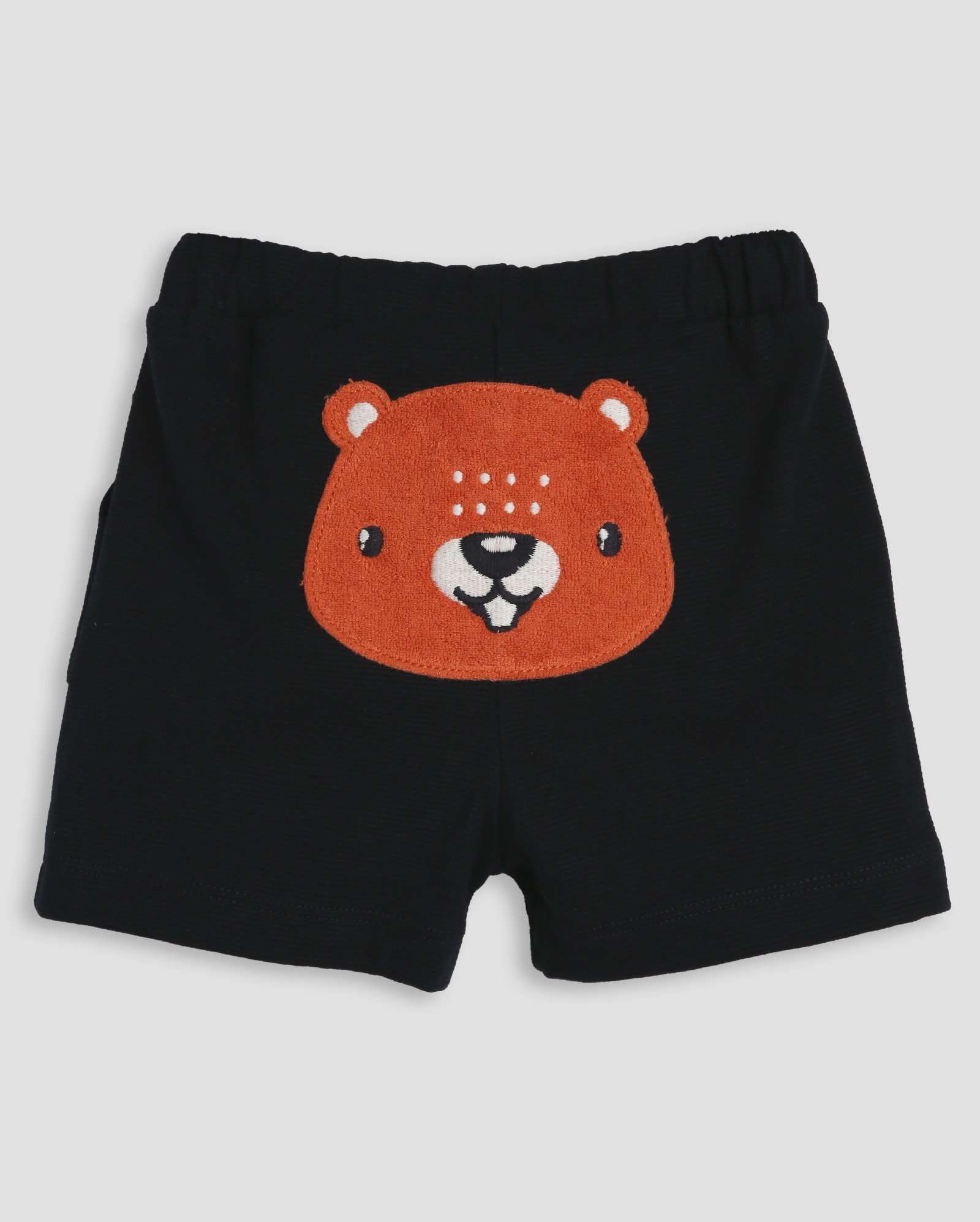 Short de moletom bebê ursinho posterior azul | Baby Way