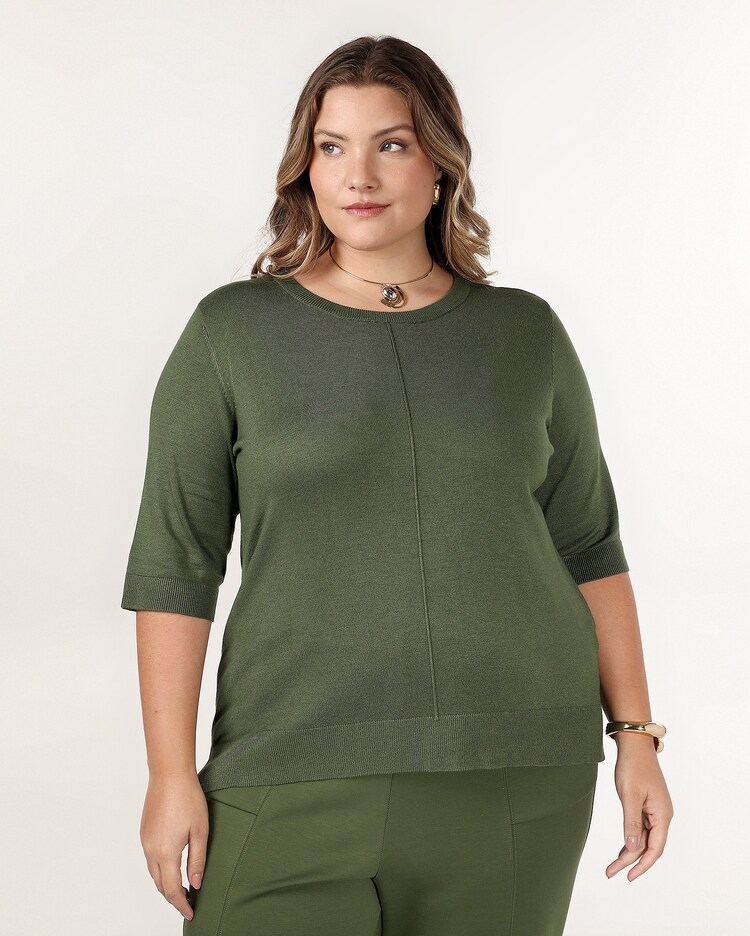 Riachuelo Blusa plus size feminina em viscose manga longa