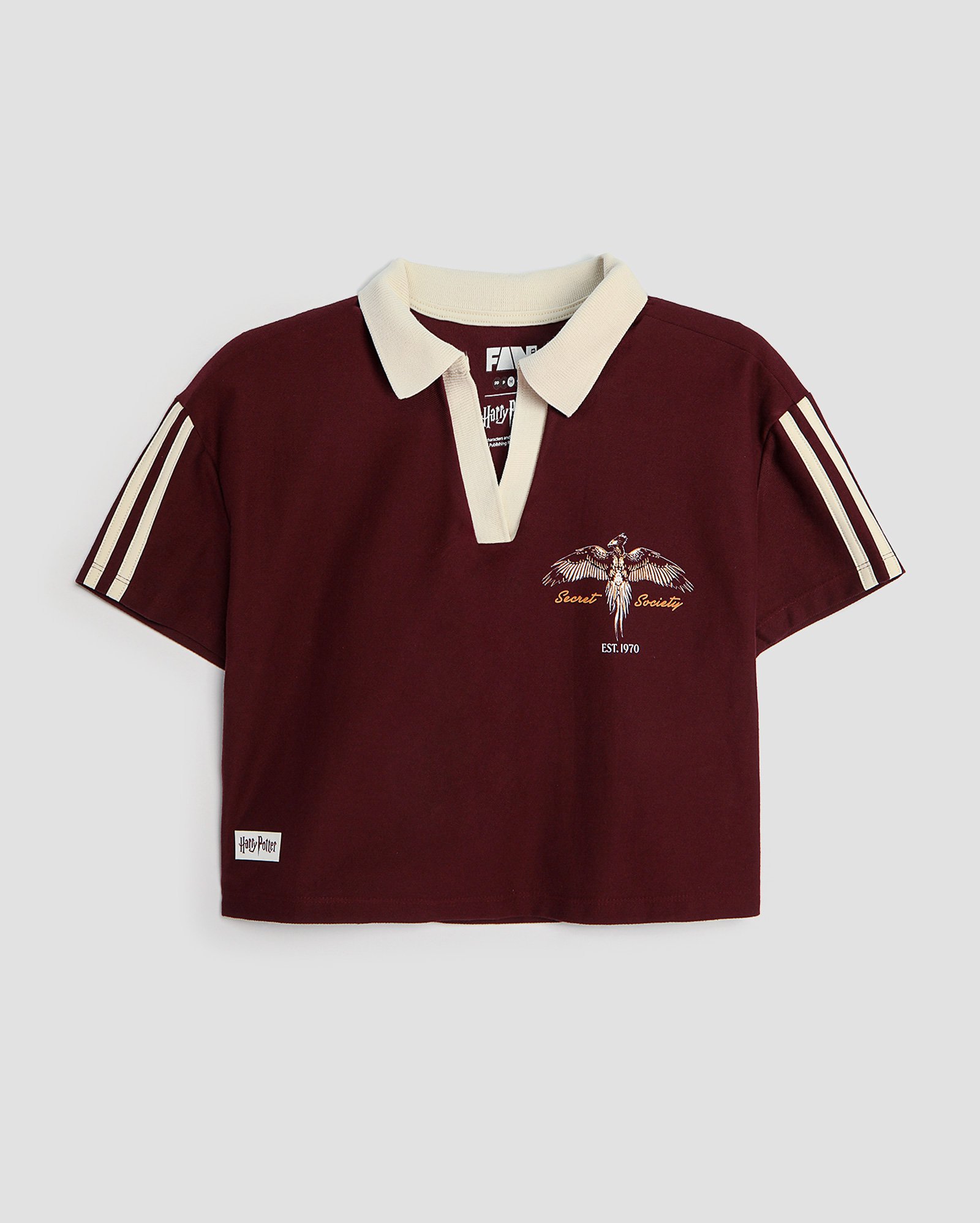 Camisa polo cropped Harry Potter vinho | FANLAB