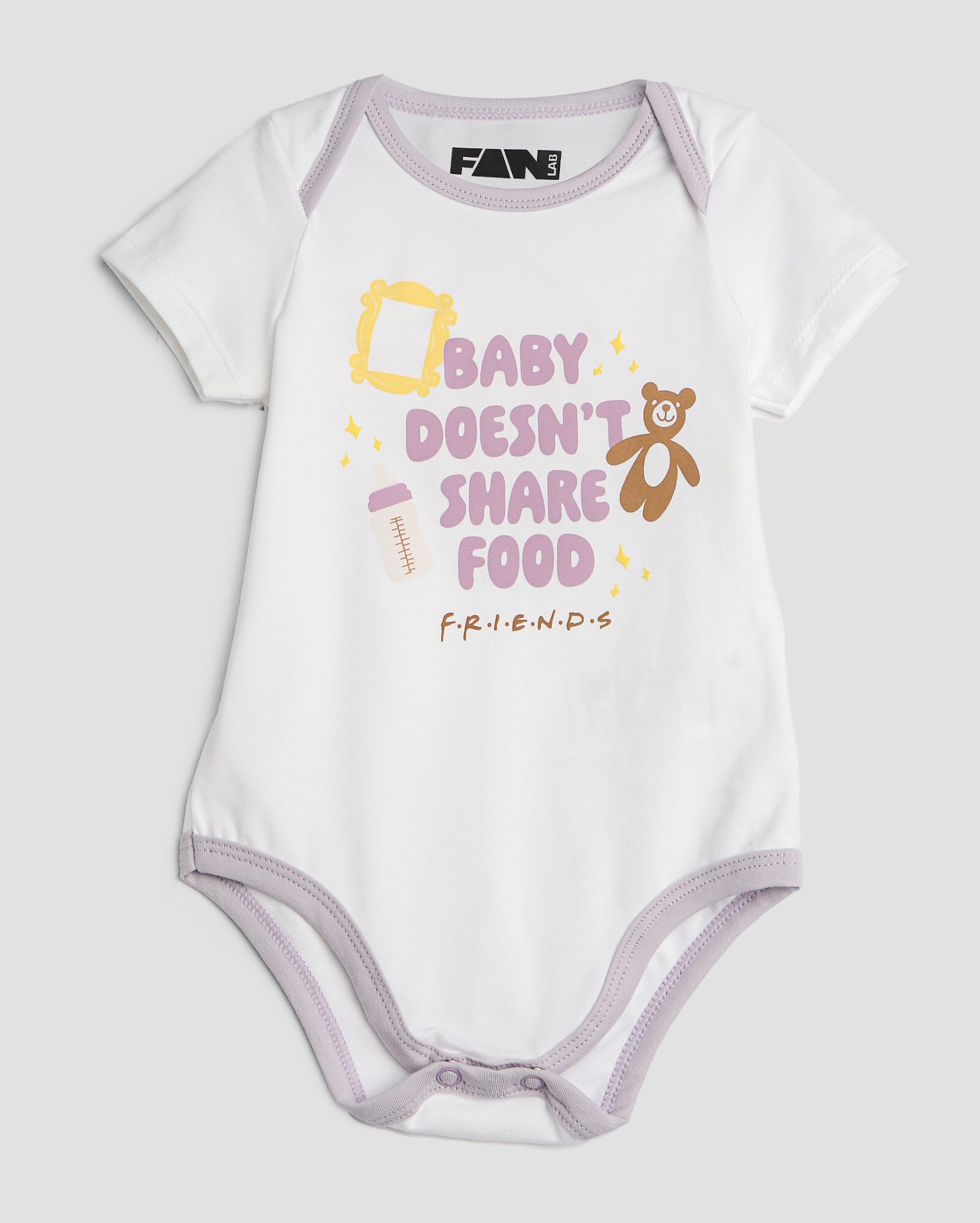 Body bebê manga curta Friends branco | FANLAB