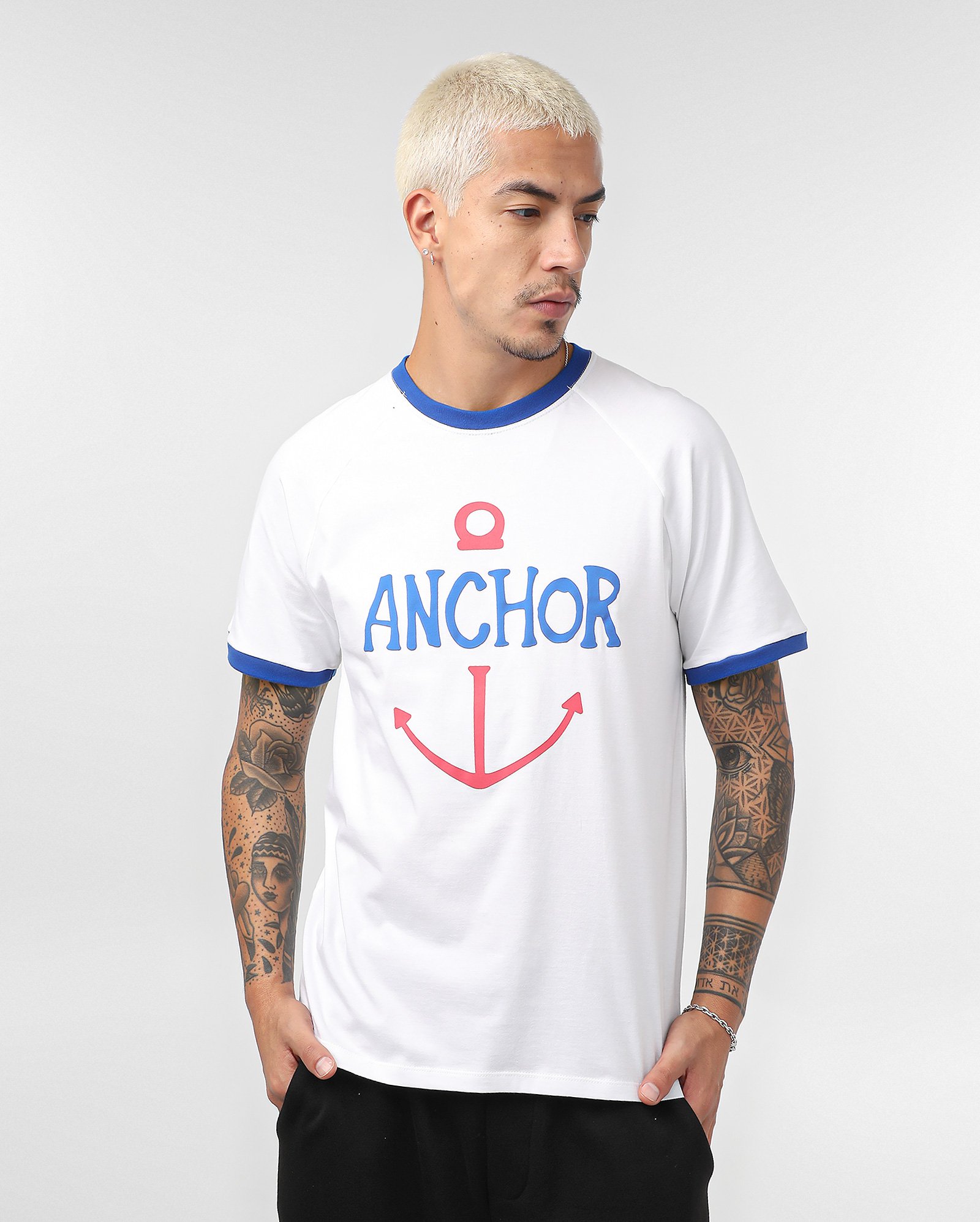 Camiseta masculina One Piece anchor branca | FANLAB