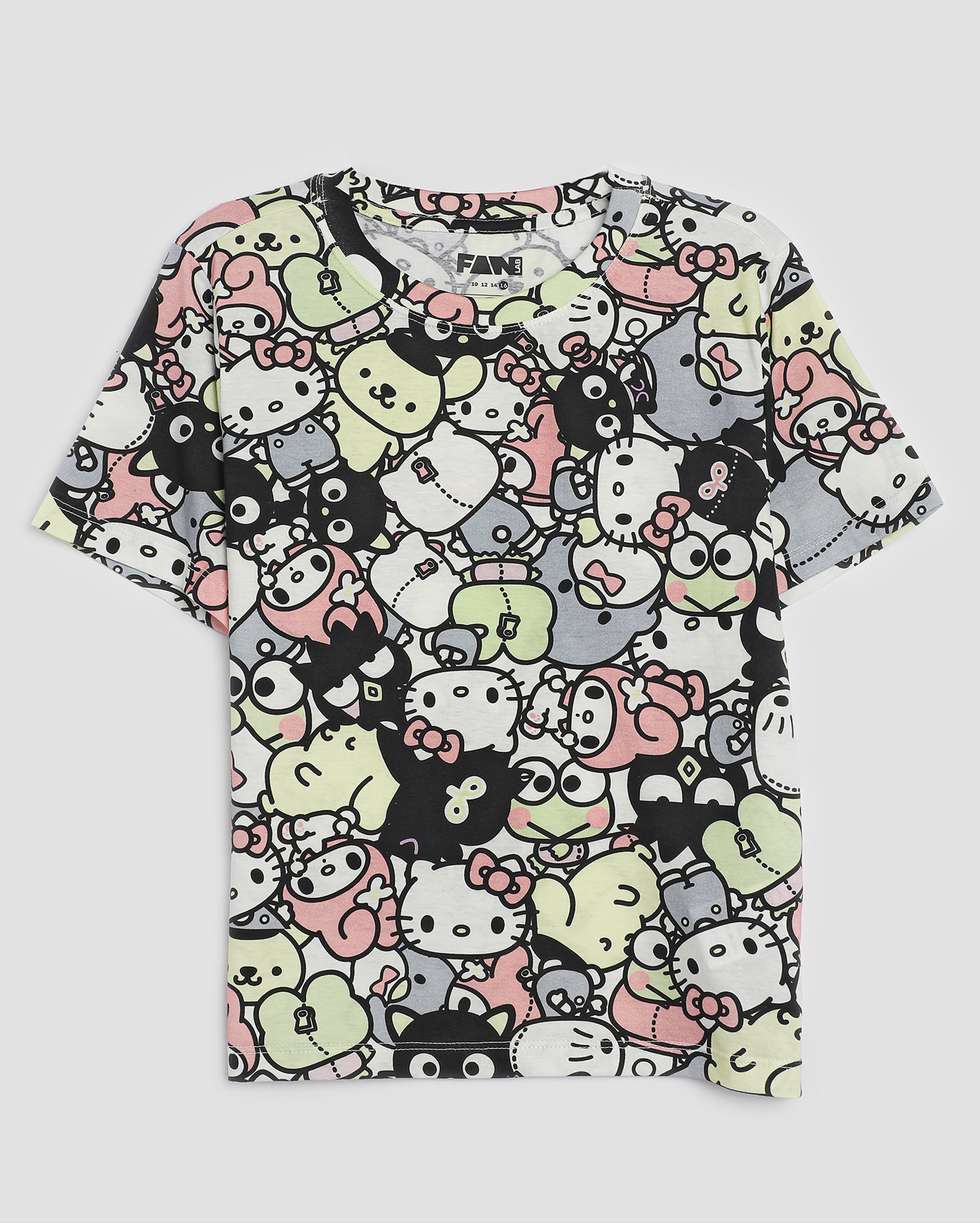 Camiseta juvenil turma Hello Kitty boxy multicor | FANLAB