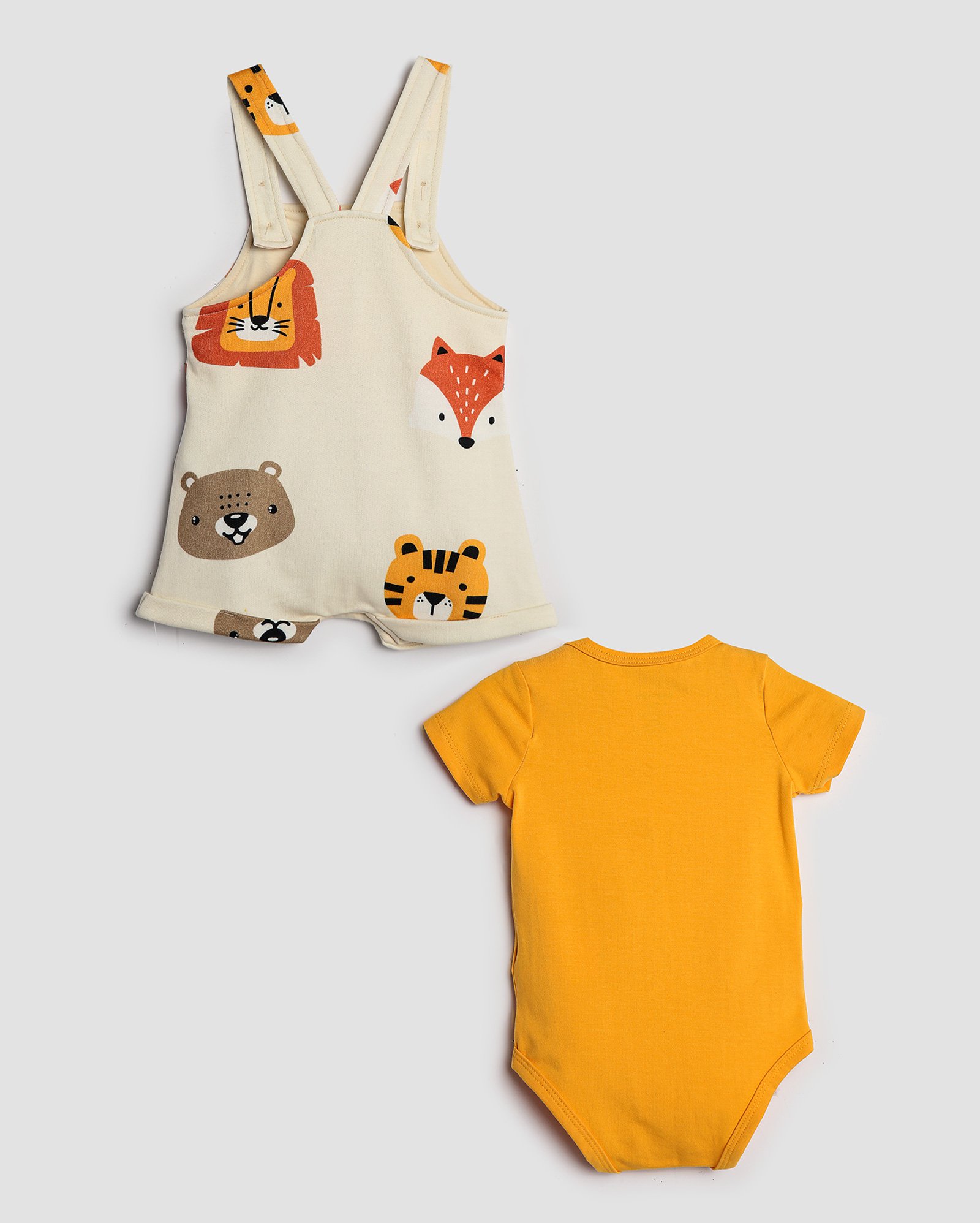 Jardineira + body bebê bichinhos multicor | Baby Way