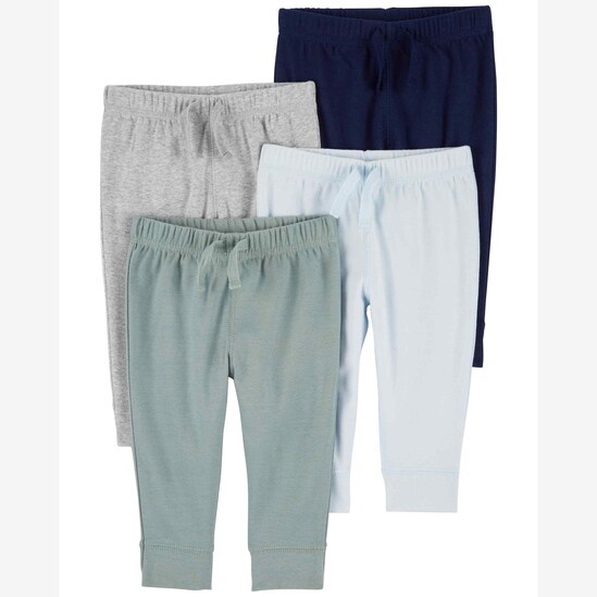 Kit calça bebê 4 peças com cós de elástico multicor | Carter's