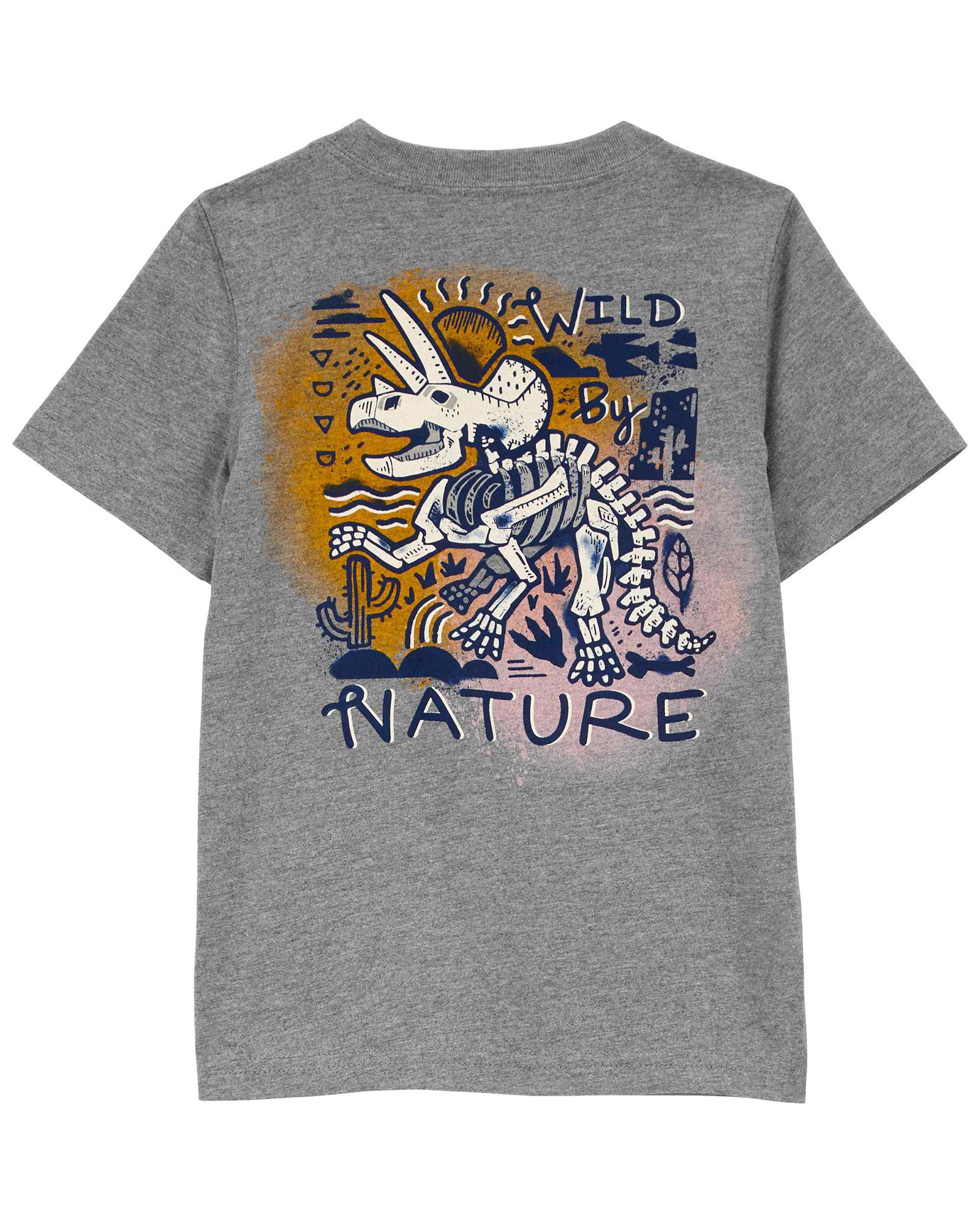 Camiseta infantil lettering com bolso cinza | Carter's