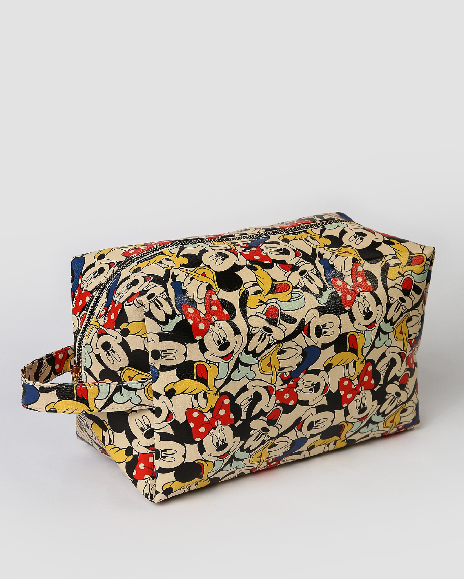 Necessaire poliuretano Mickey e amigos com alça off-white | Disney