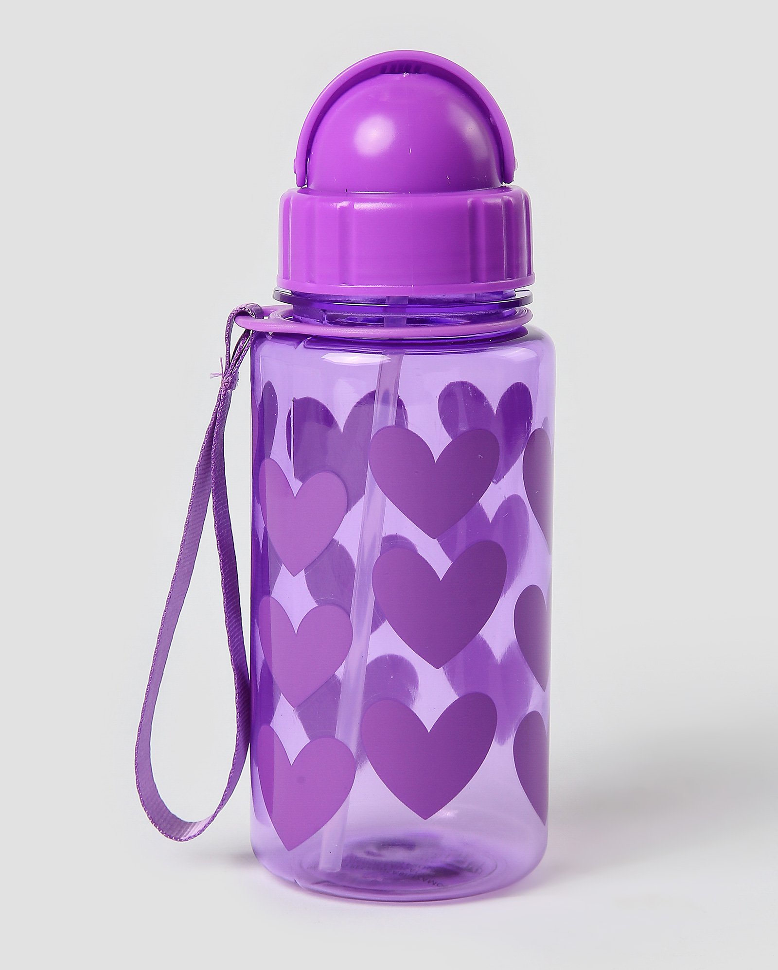 Garrafa squeeze infantil corações 450ml roxa | Accessori by Riachuelo