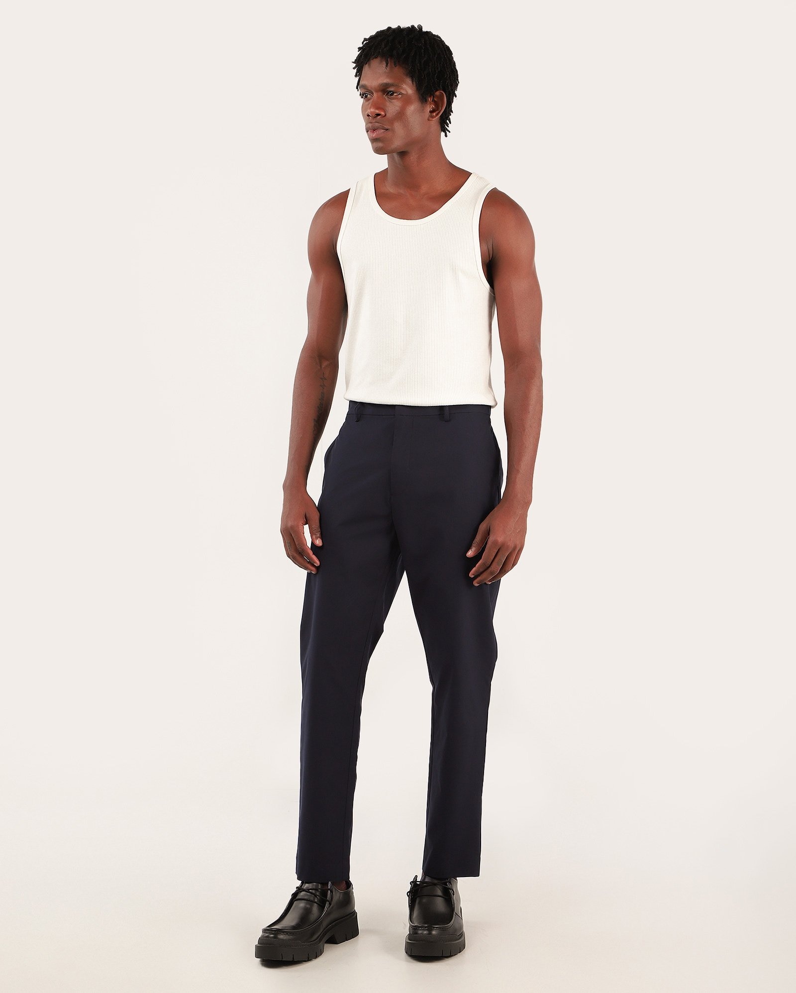 Calça masculina tech regular cós de elástico - Azul Escuro | Original