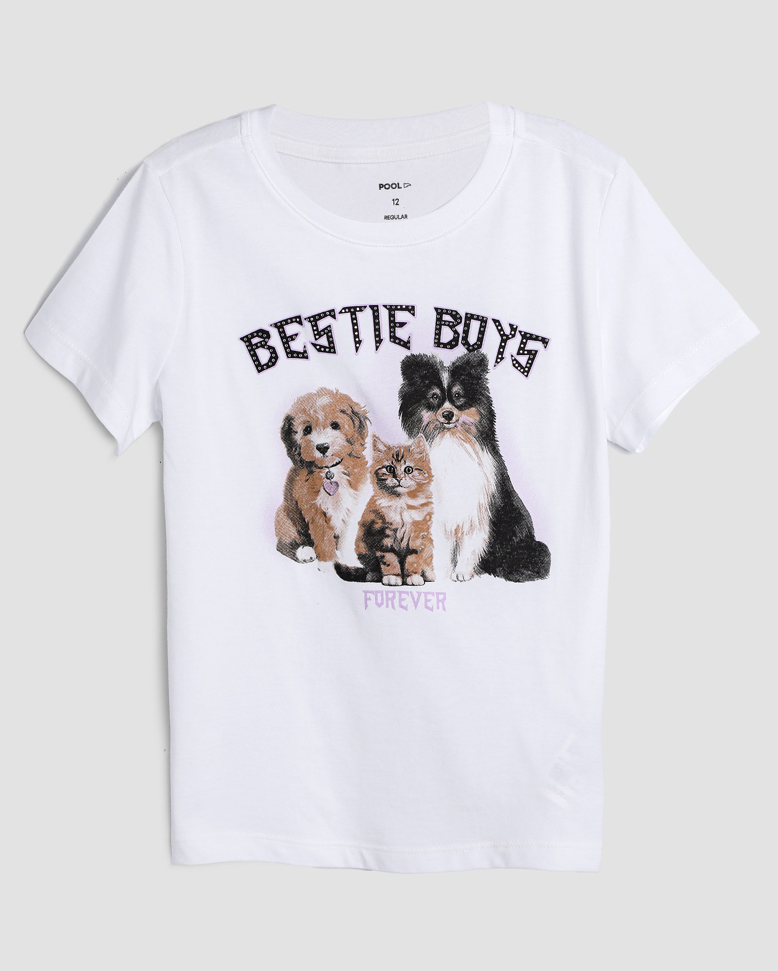 Camiseta juvenil regular Bestie Boys branca | Pool