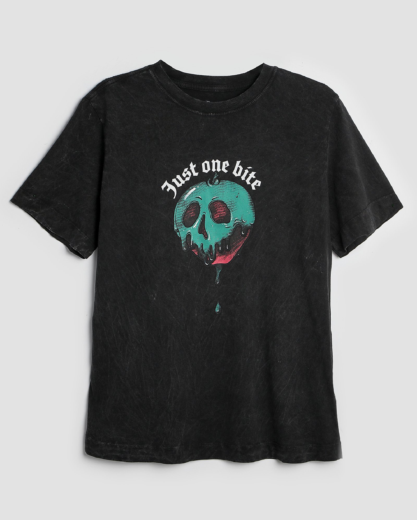 Camiseta juvenil manga maçã Branca de Neve preta | Disney