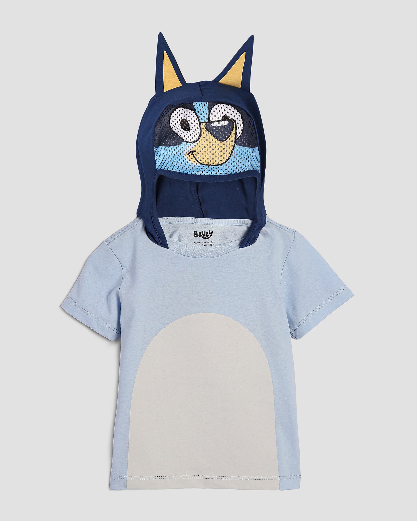 Camiseta infantil Bluey com capuz 2-8A azul | BBC