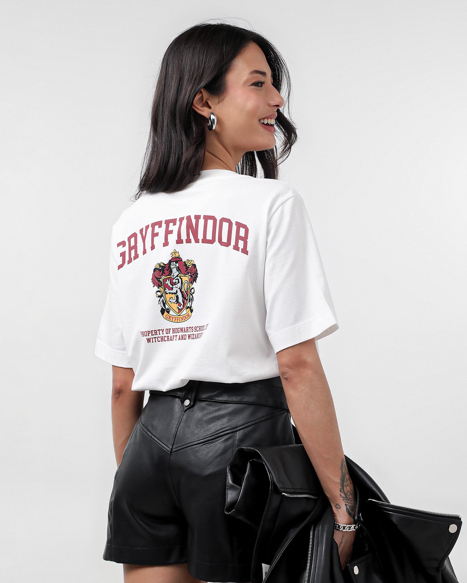 Camiseta feminina Grifinória Harry Potter branca | Warner Bros.