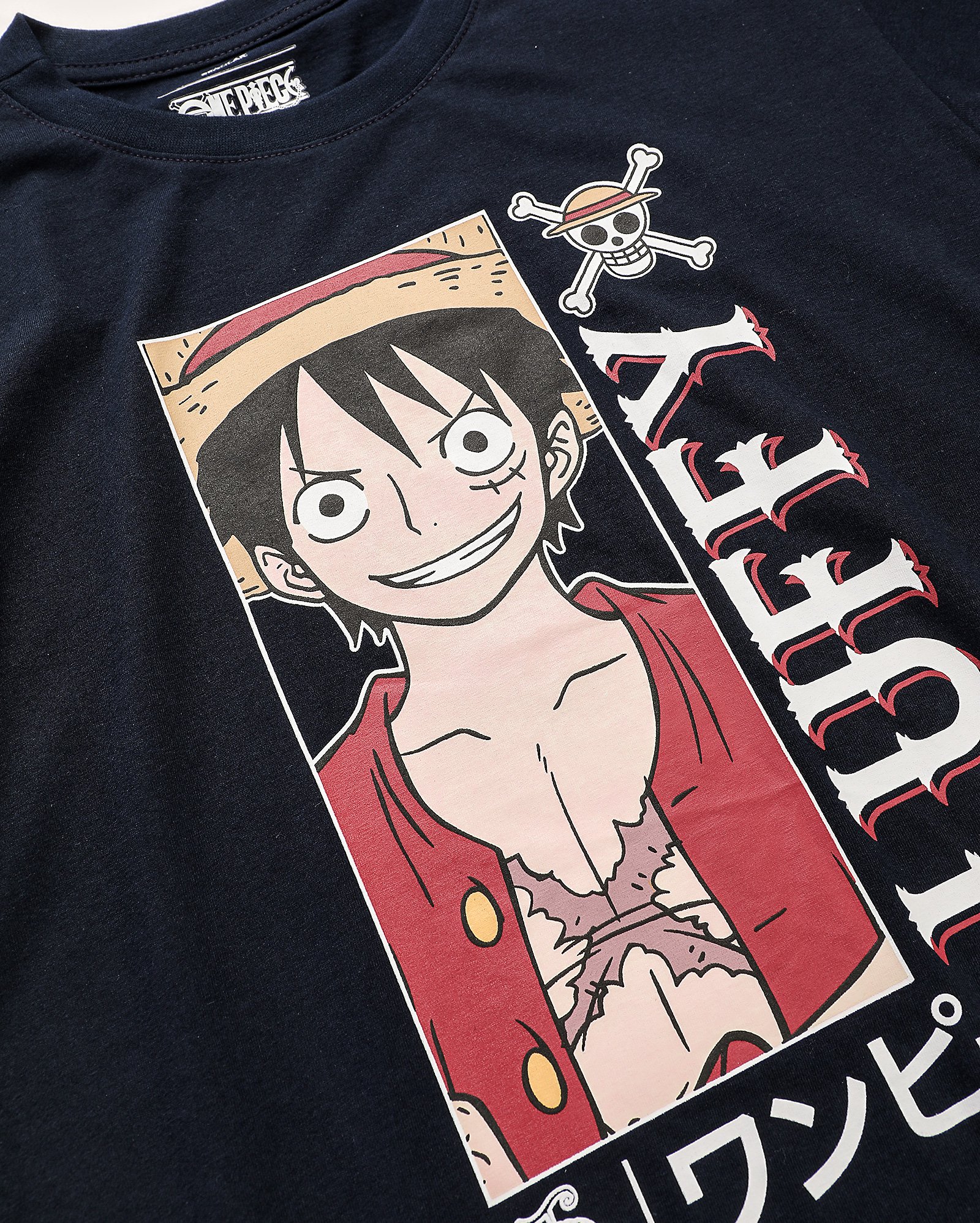 Camiseta juvenil regular Luffy estampado azul | One Piece