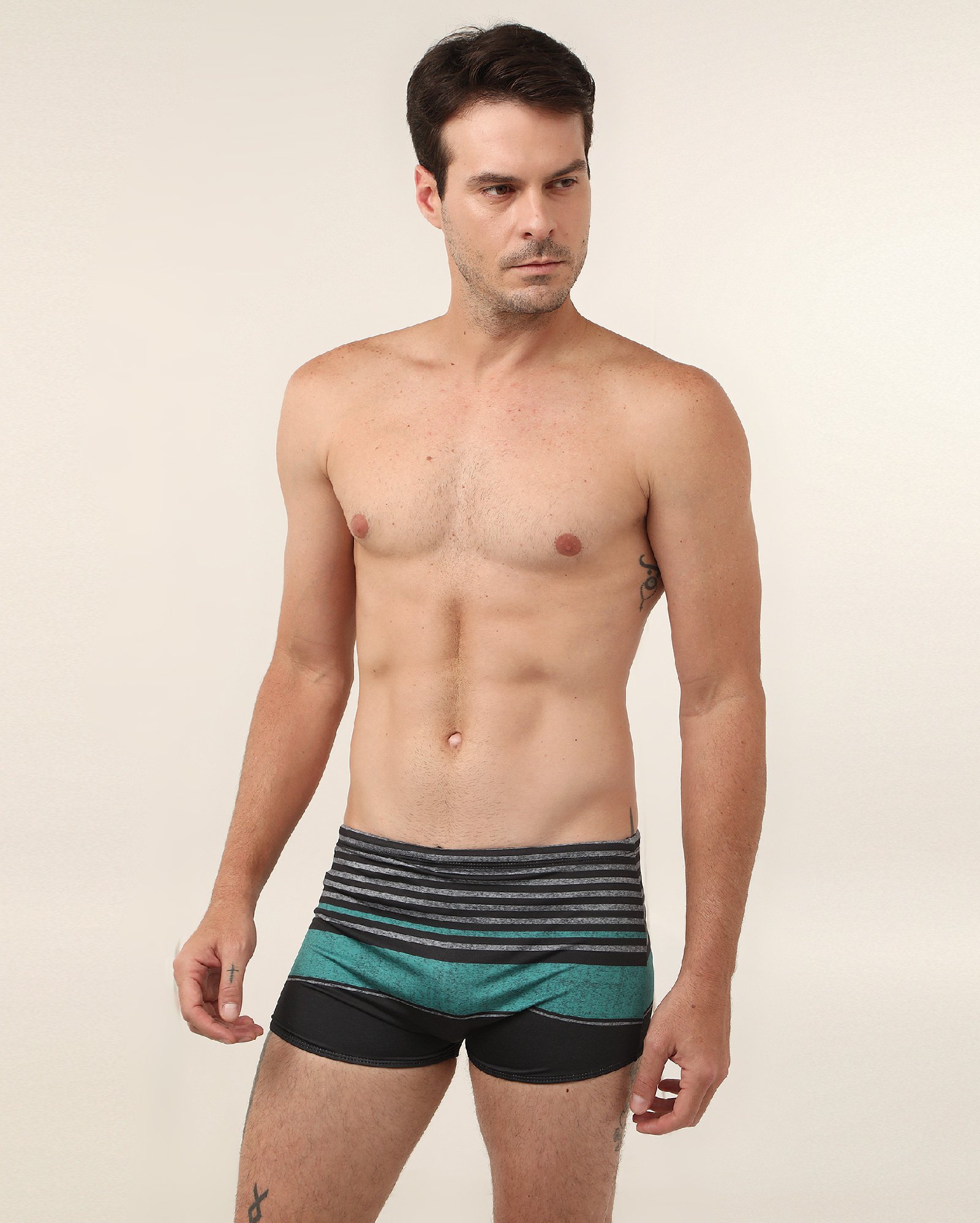 Sunga boxer tradicional com listras preta | Pool