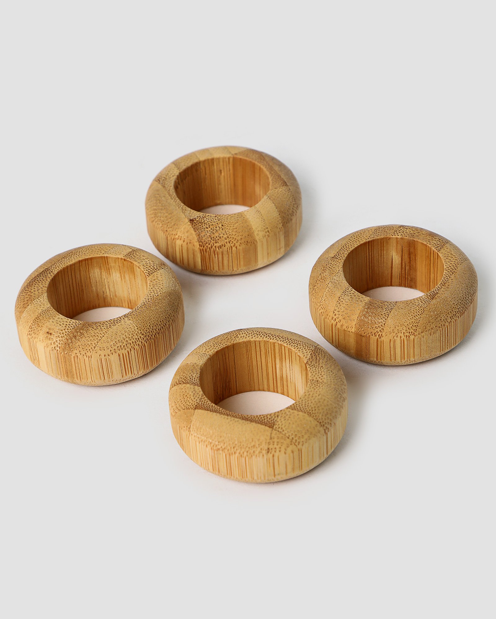 Kit argola para guardanapo 4 peças bambu Catarina bege | Casa Riachuelo