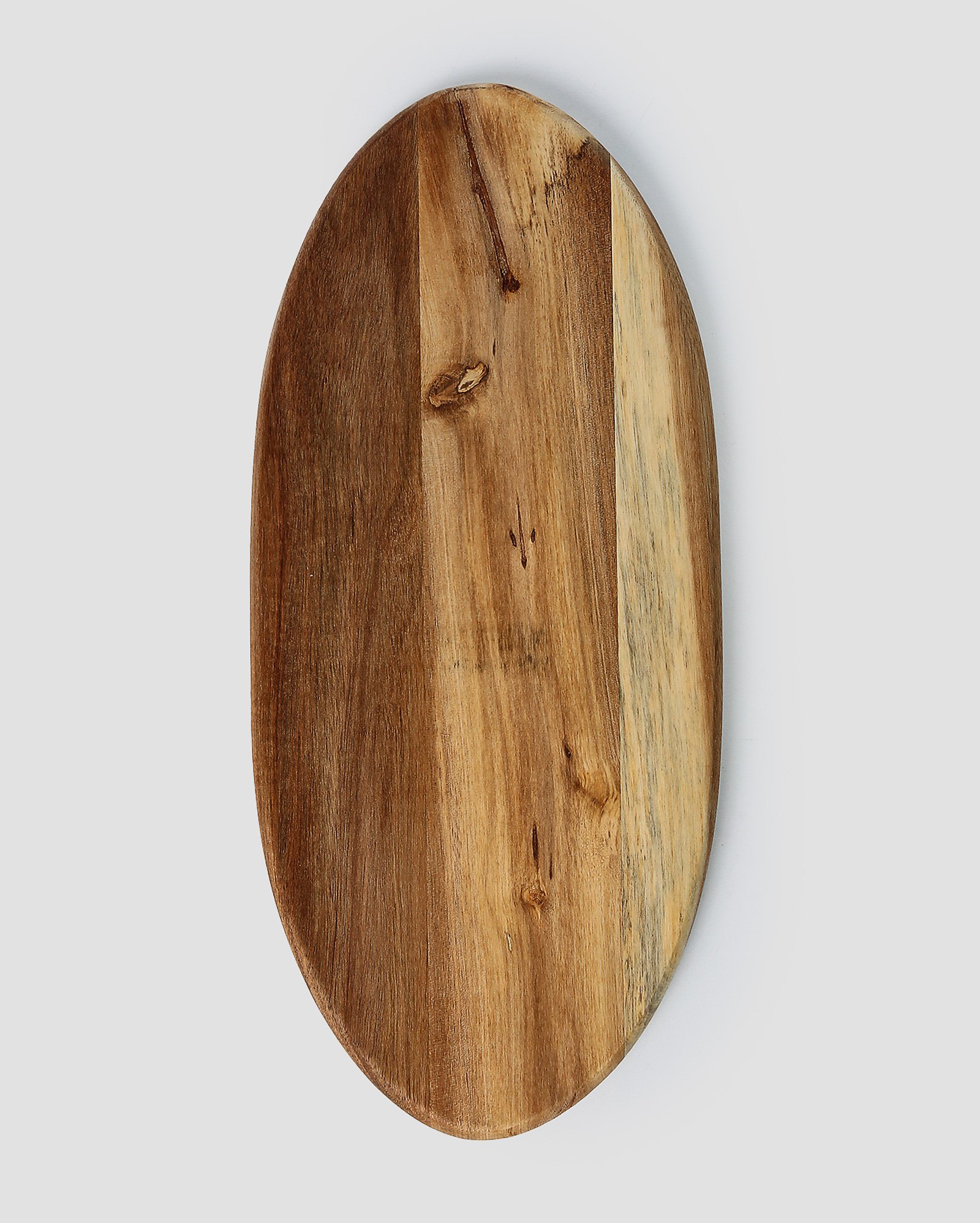 Tábua orgânica de acácia oval Milo 40cm marrom | Casa Riachuelo