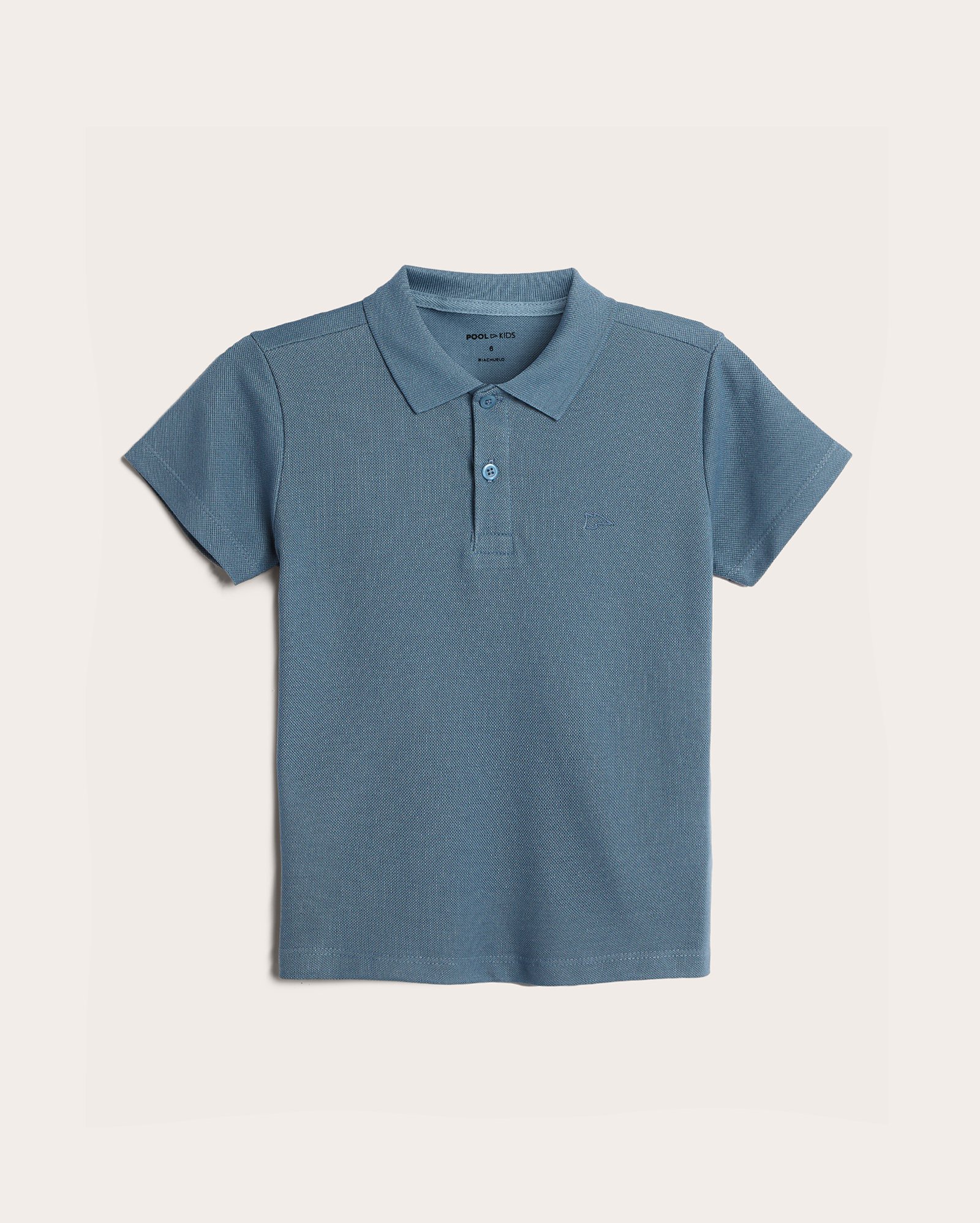 Camisa polo infantil Pool Legacy lisa 4-10A - Azul Escuro