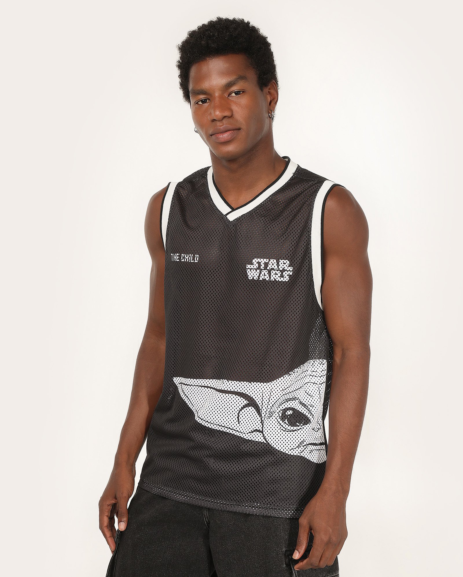Regata masculina regular esportiva Grogu estampado preta | Star Wars