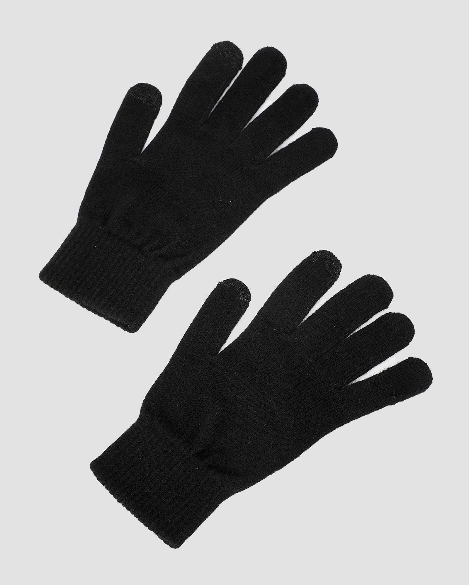 Luva masculina em tricot touch screen - Preto
