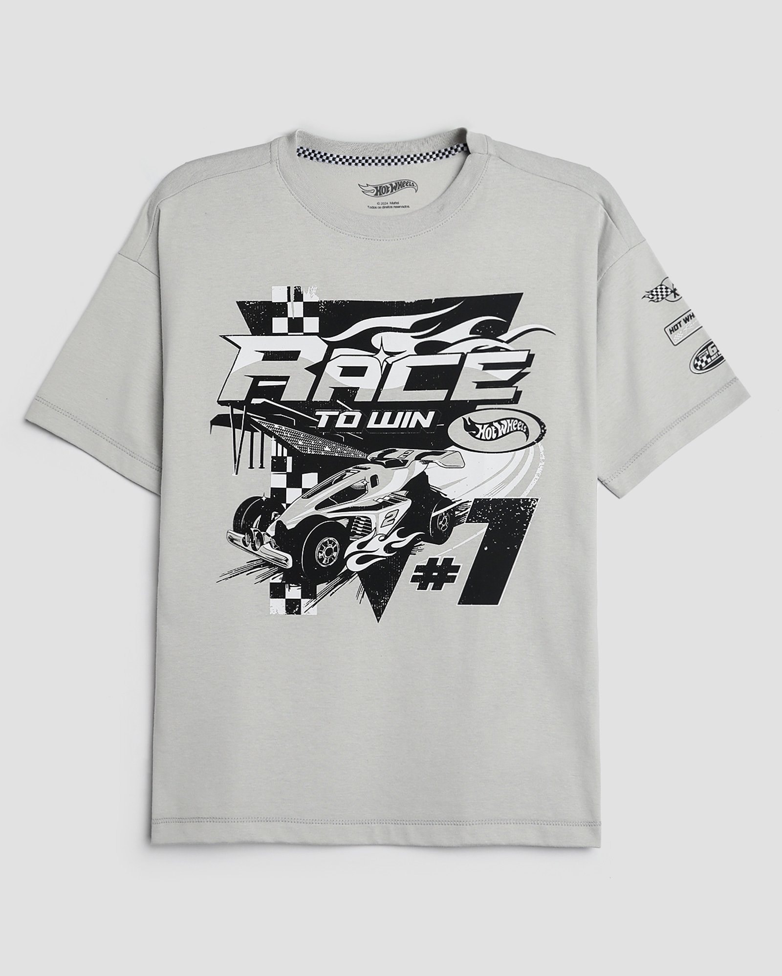 Riachuelo | Camiseta juvenil oversized Hot Wheels cinza | Mattel