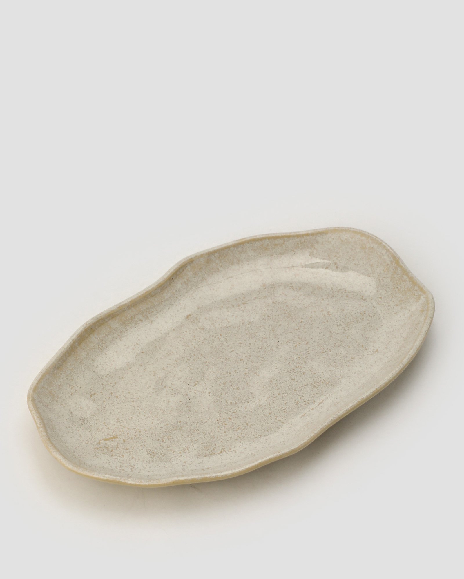 Travessa de stoneware oval bio Latte 30cm off-white | Porto Brasil