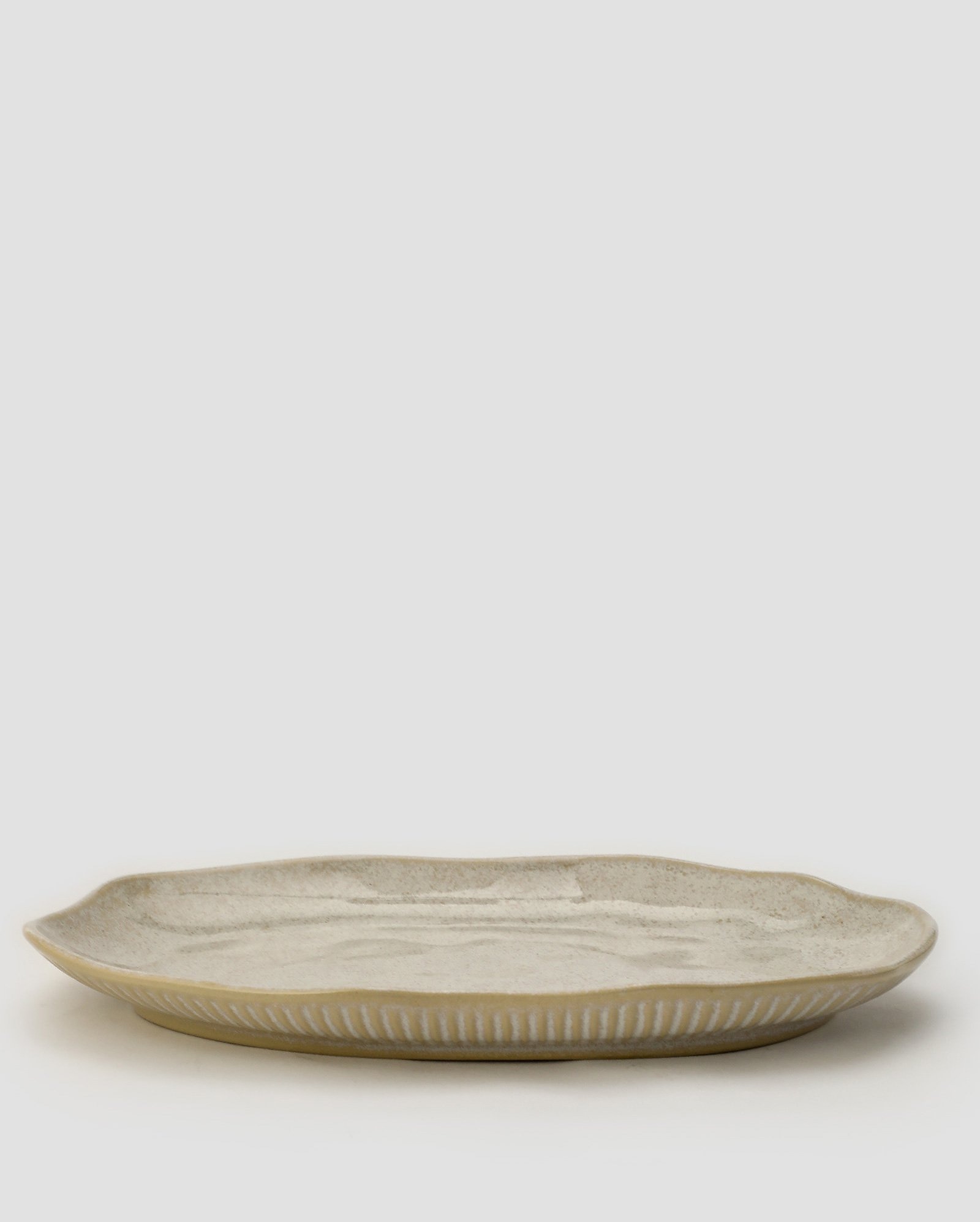 Travessa de stoneware oval bio Latte 30cm off-white | Porto Brasil