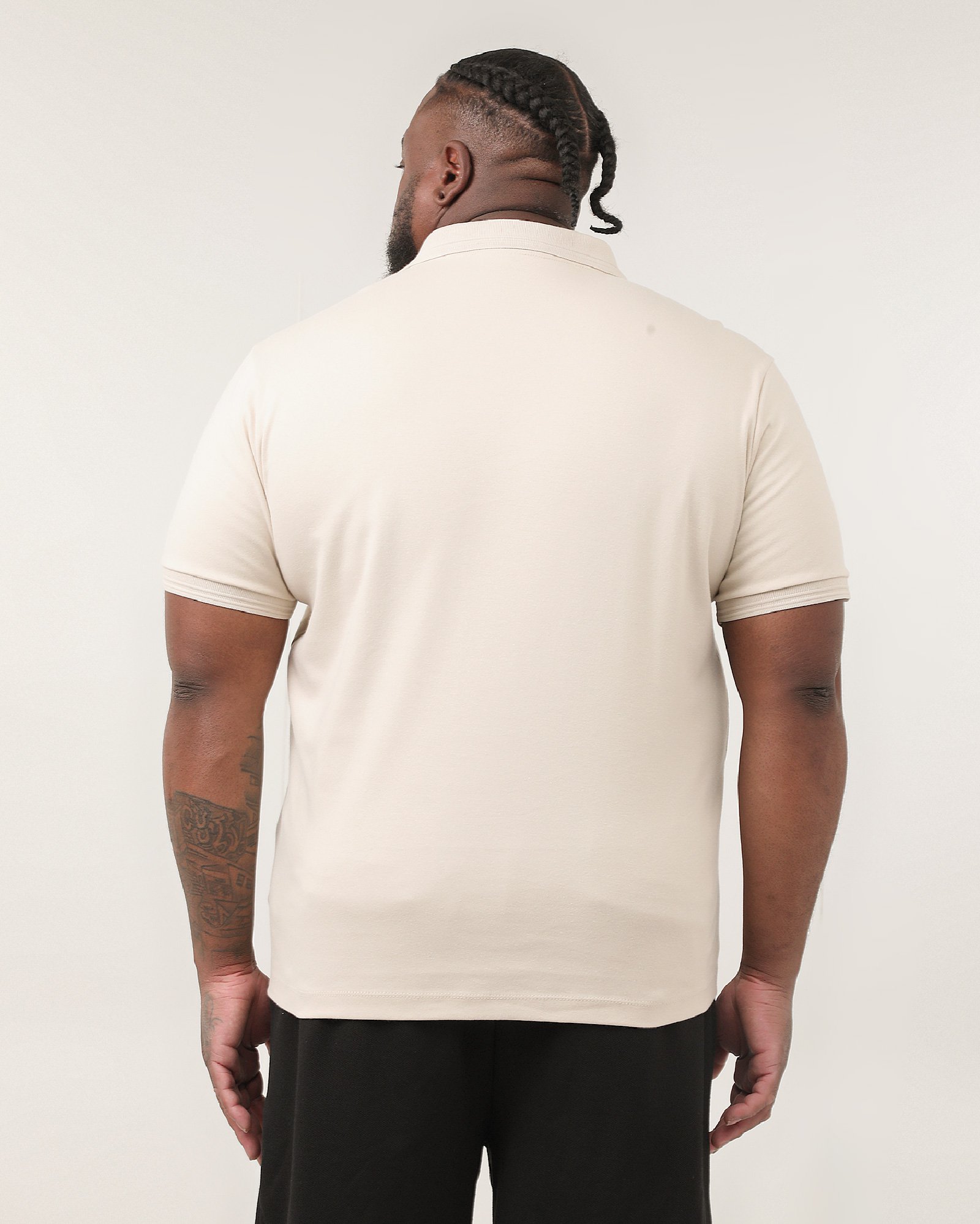 Camisa polo plus size masculina regular piquet bege | Original Plus by Riachuelo
