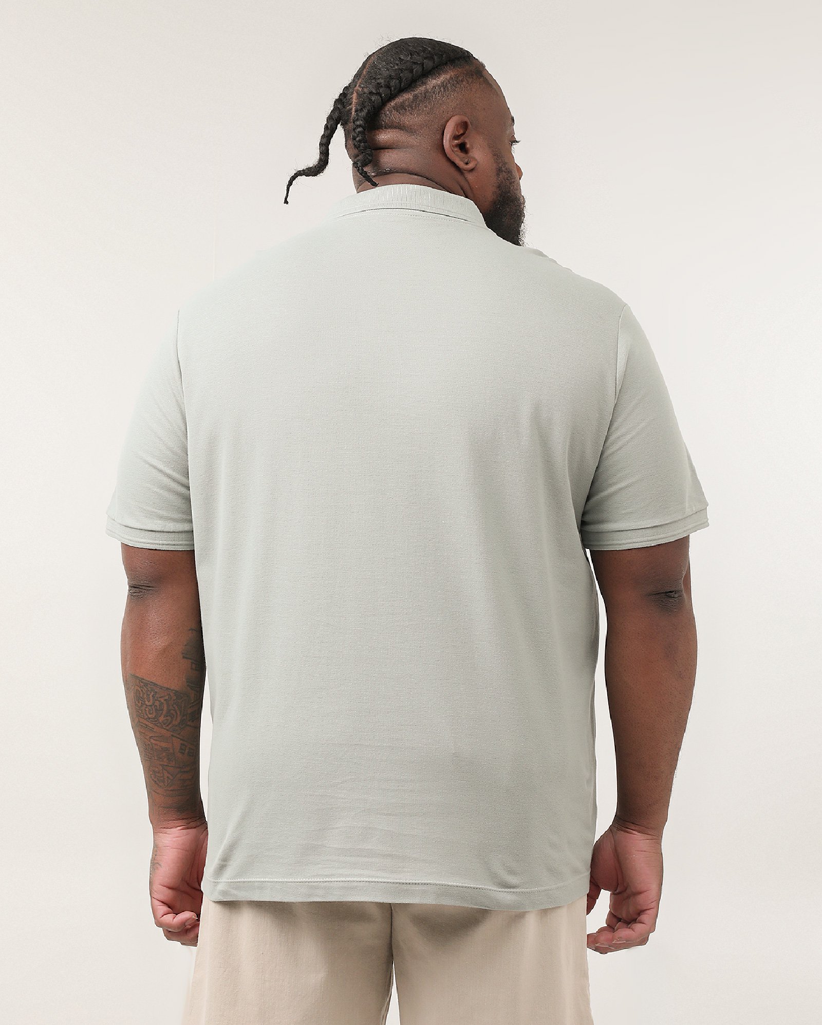 Camisa polo plus size masculina regular piquet cinza | Original Plus by Riachuelo