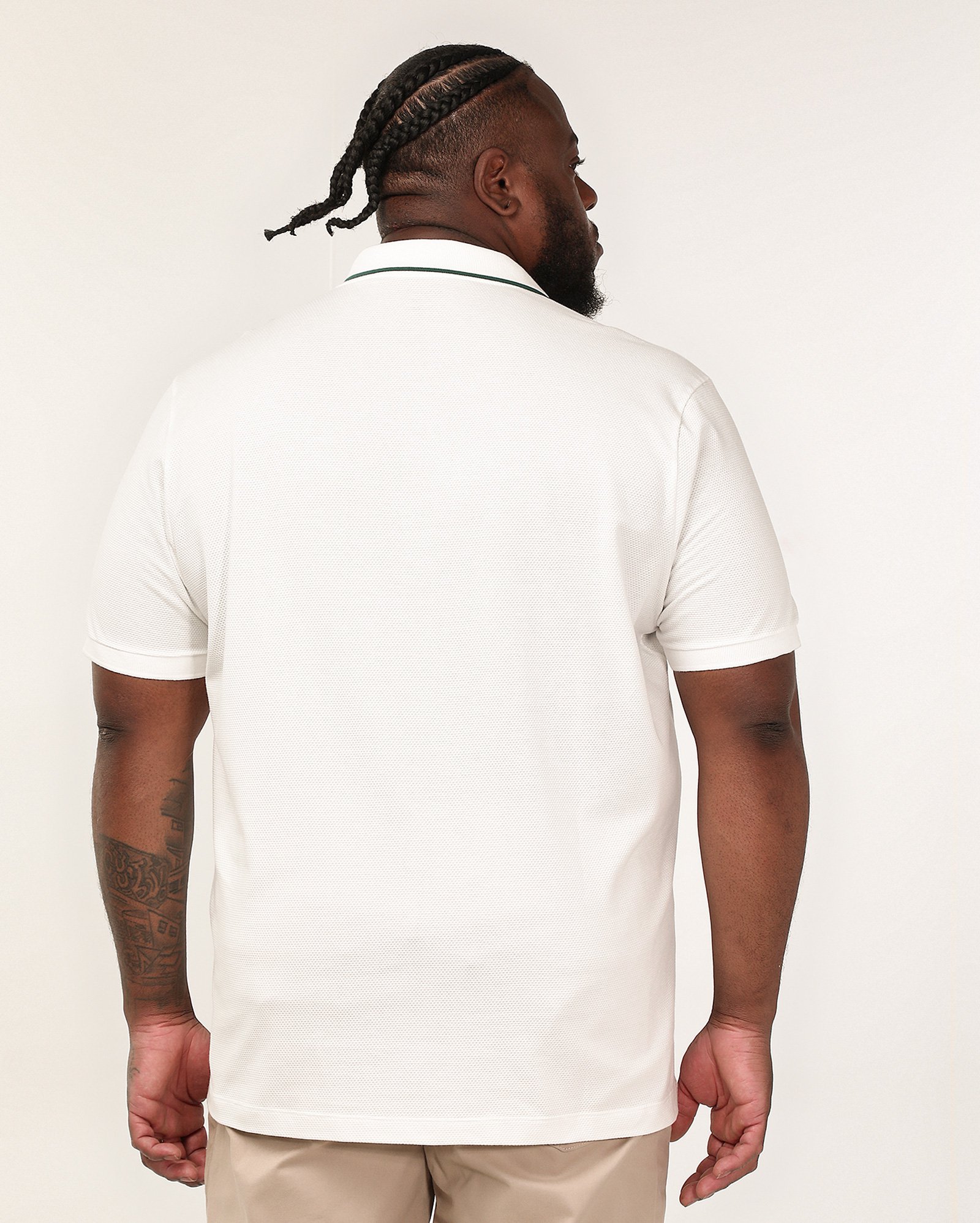 Camisa polo plus size masculina regular com viés - Branco | Original Plus by Riachuelo