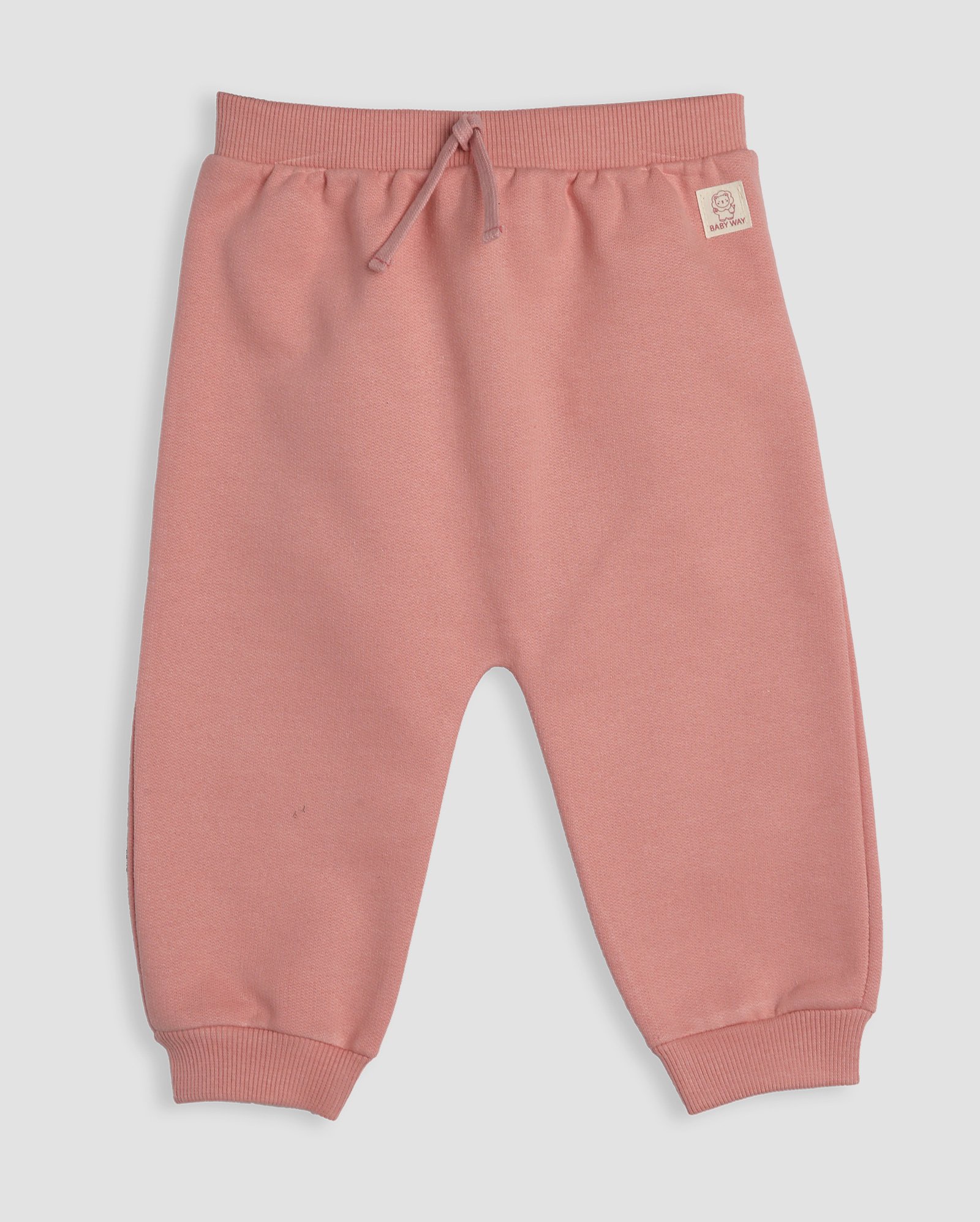 Calça de moletom bebê elástico com tag - Rosa | Baby Way