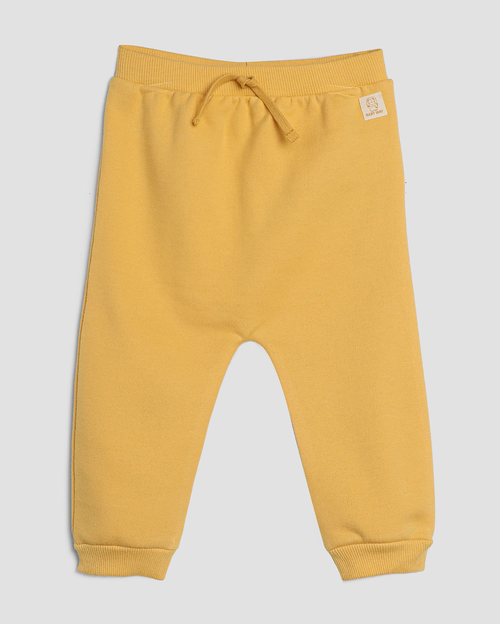 Calça de moletom bebê com cordão - Amarelo | Baby Way