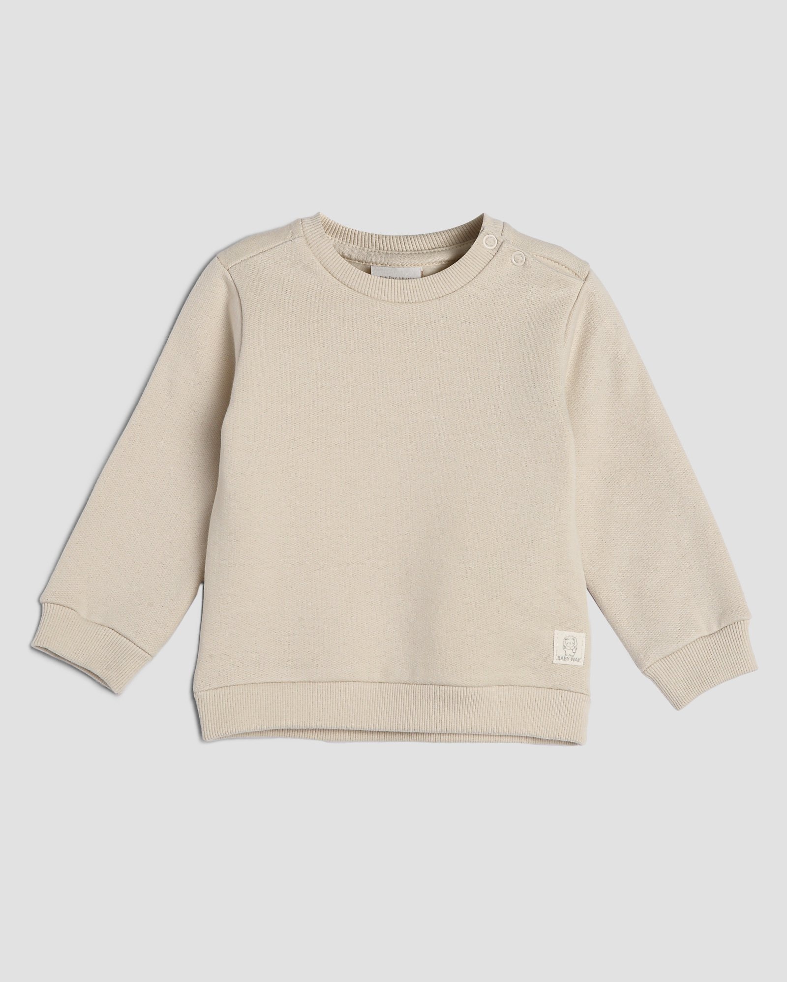 Blusa de moletom bebê básica - Bege Claro | Baby Way