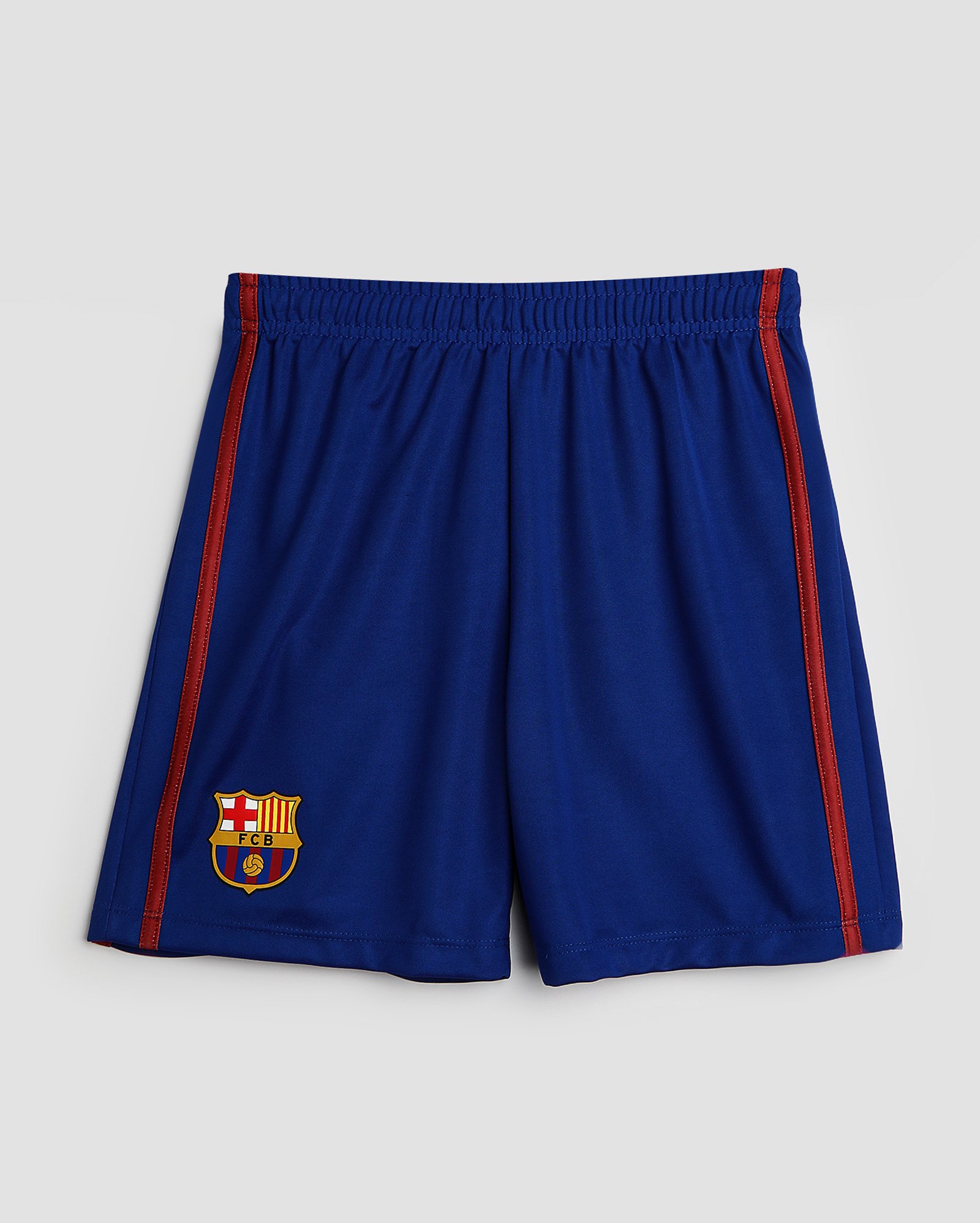 Bermuda juvenil futebol Barcelona cós elástico azul