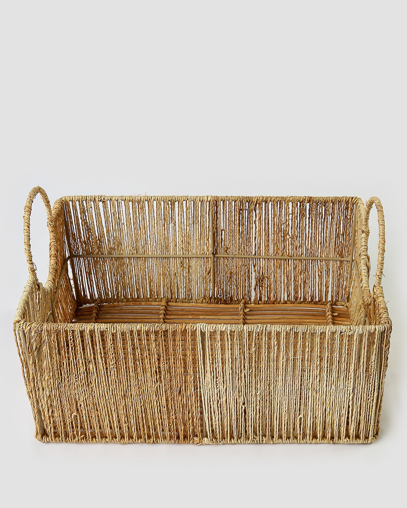 Cesto organizador retangular Mathias 35cm bege | Casa Riachuelo