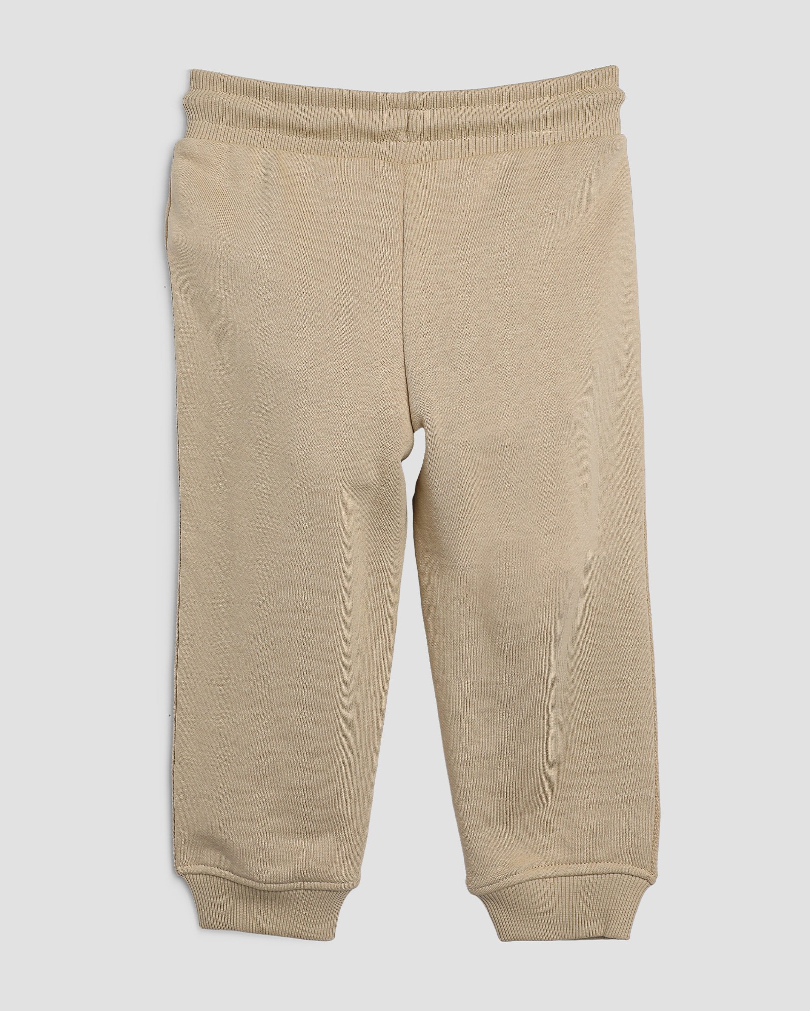 Calça de moletom infantil jogger recorte canelado 1-4A - Bege | Pool Kids