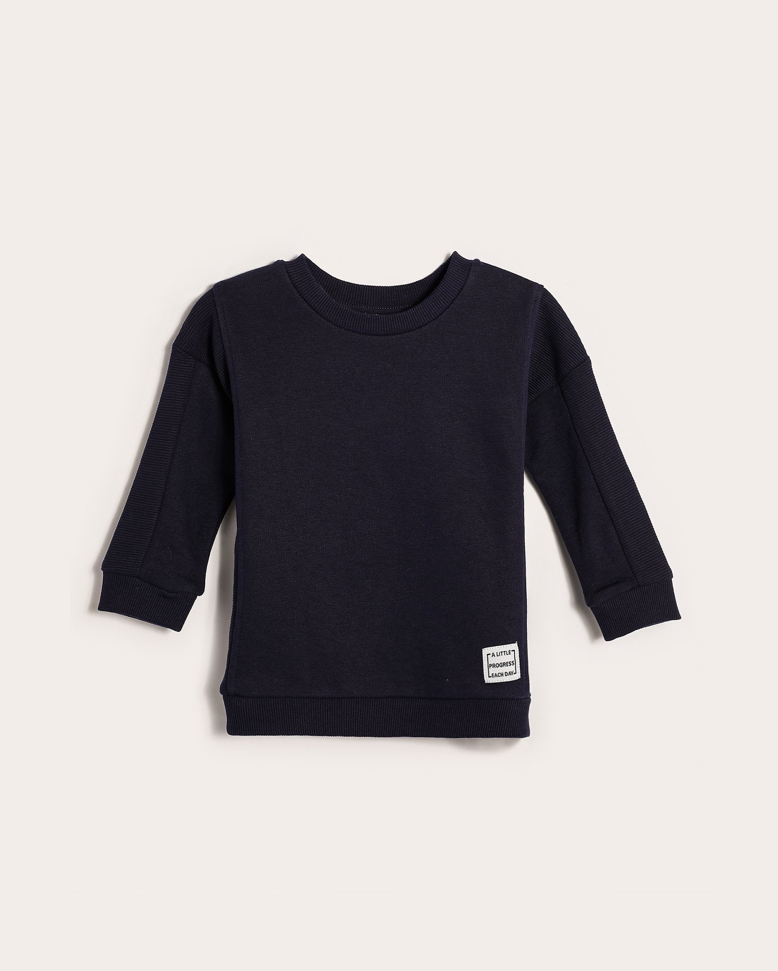 Blusa de moletom infantil recorte canelado 1-4A - Azul Escuro | Pool Kids