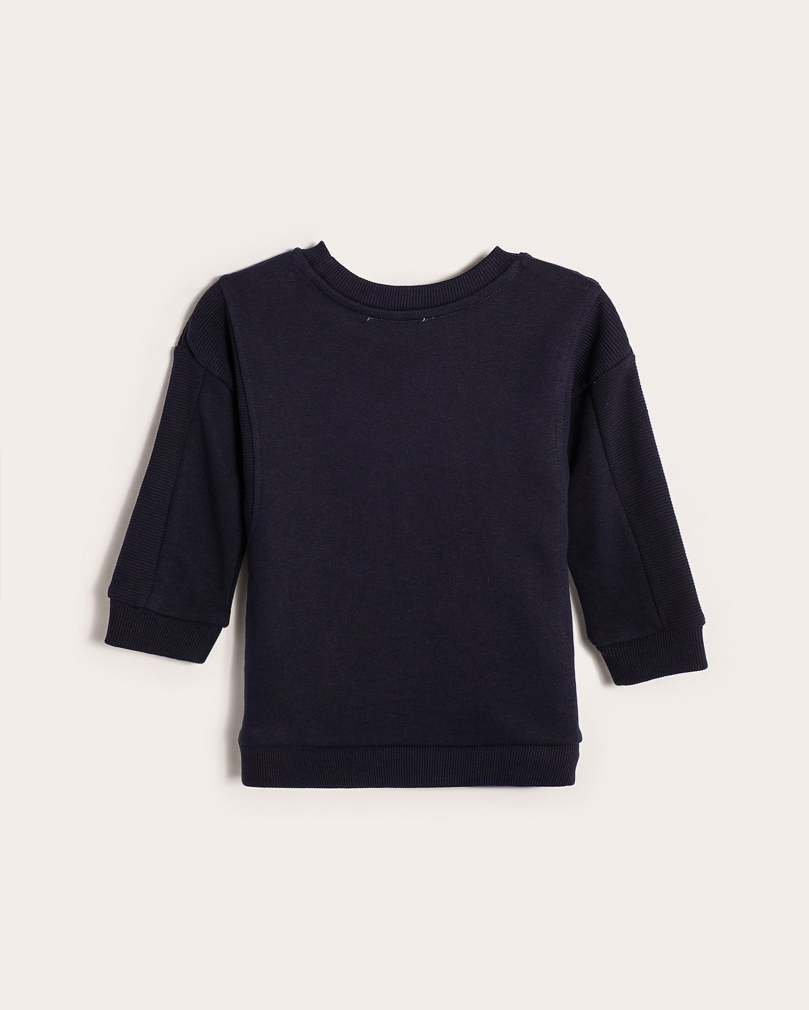 Blusa de moletom infantil recorte canelado 1-4A - Azul Escuro | Pool Kids