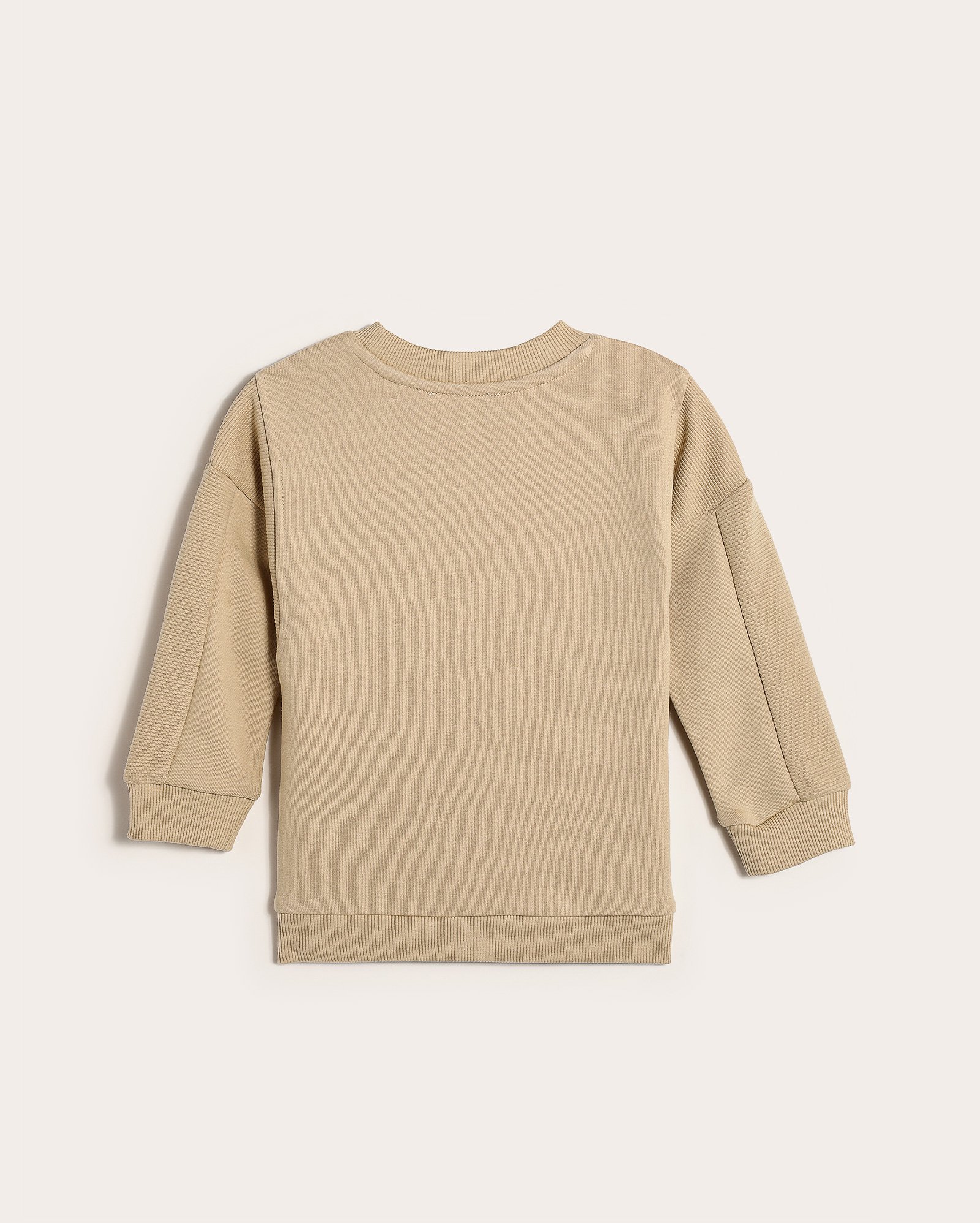 Blusa de moletom infantil recorte canelado 1-4A - Bege | Pool Kids