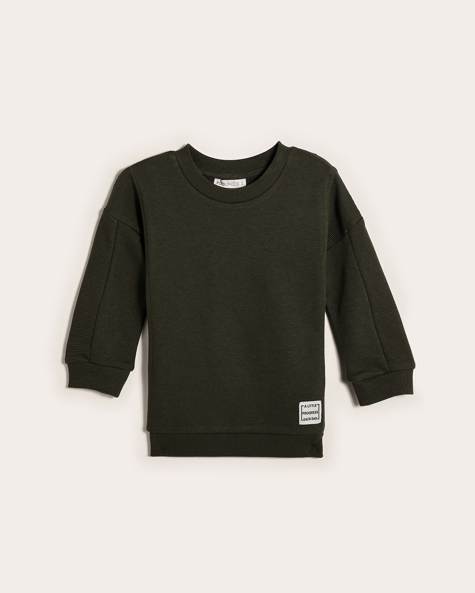 Blusa de moletom infantil recorte canelado 1-4A - Verde Escuro | Pool Kids