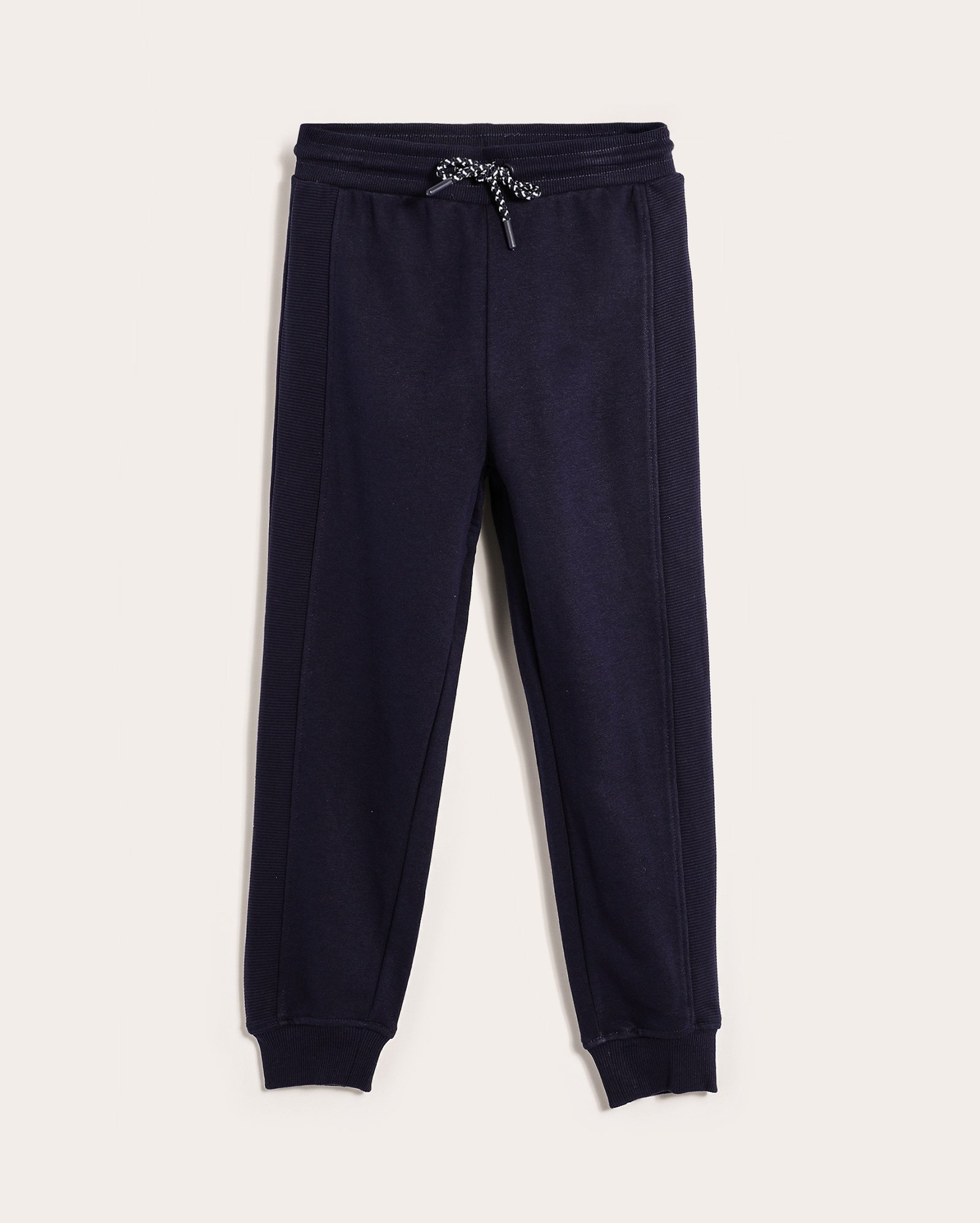 Calça de moletom infantil jogger recorte canelado 4-10A azul | Pool Kids