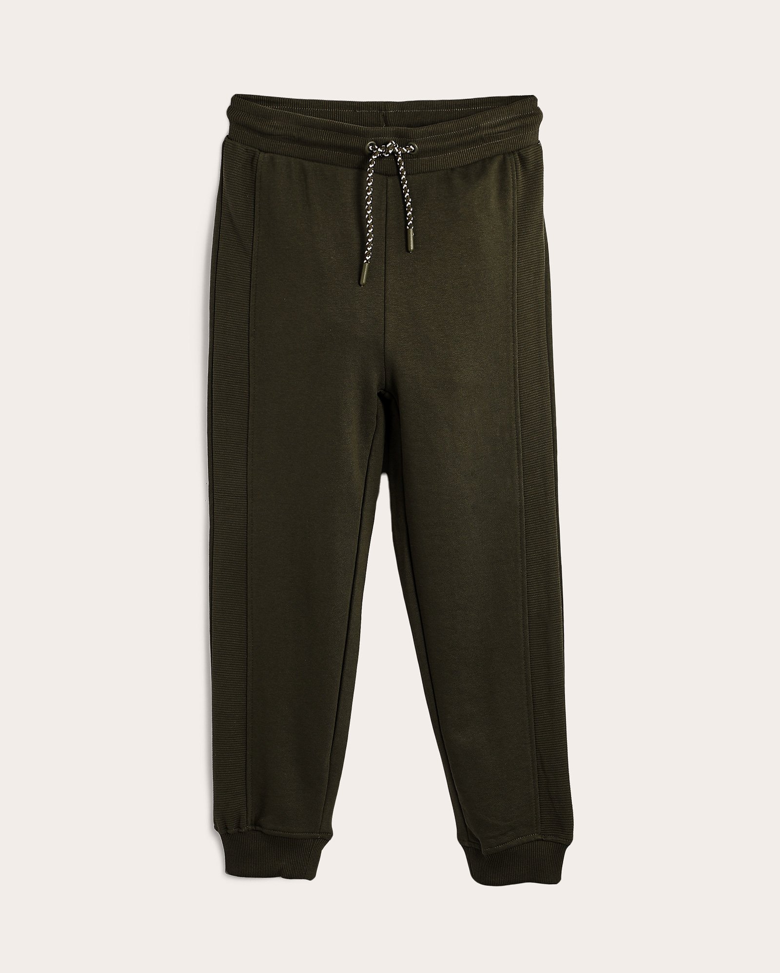 Calça de moletom infantil jogger recorte canelado 4-10A - Verde Escuro | Pool Kids