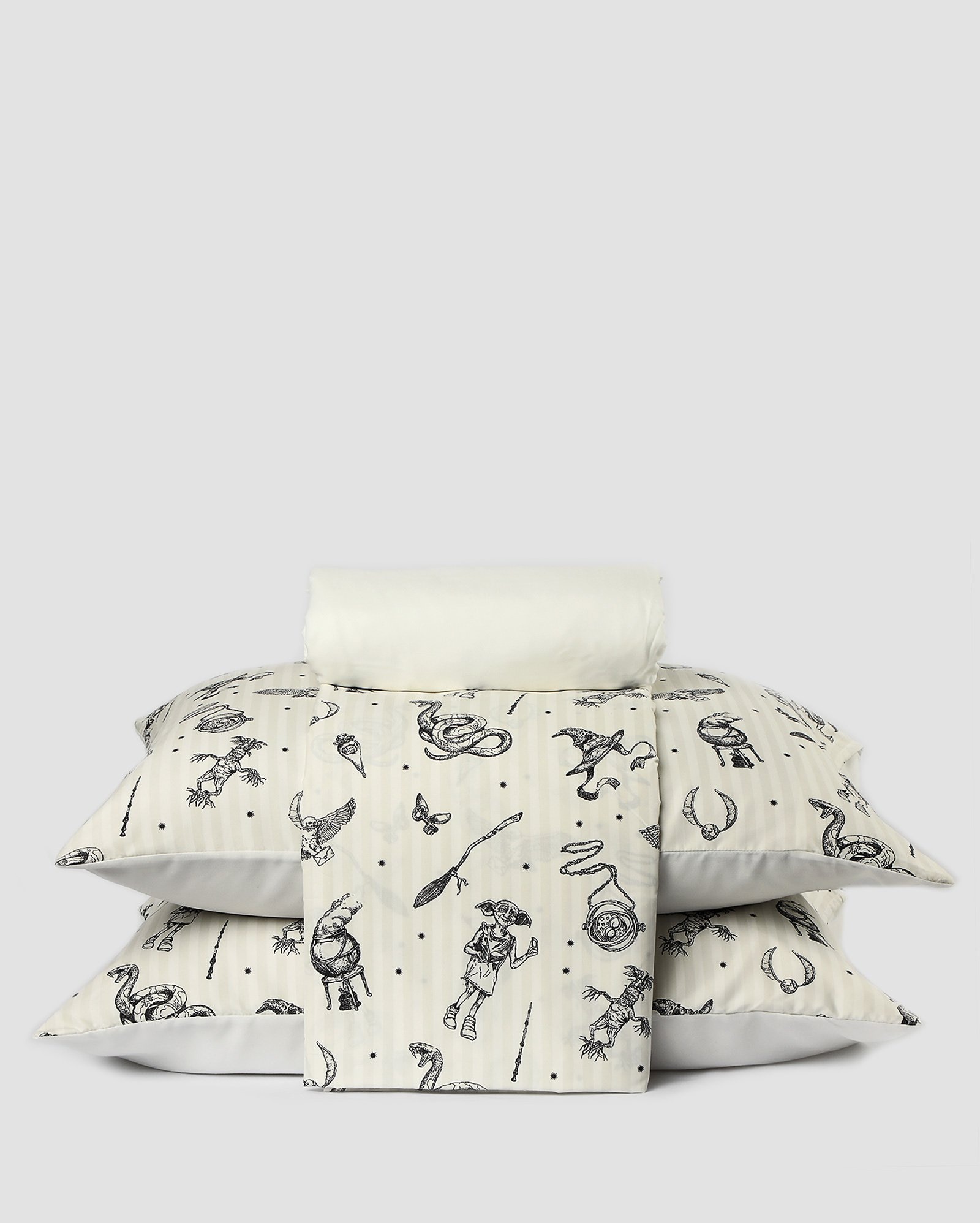 Jogo de cama casal 4 peças soft touch Harry Potter branco | Casa Riachuelo