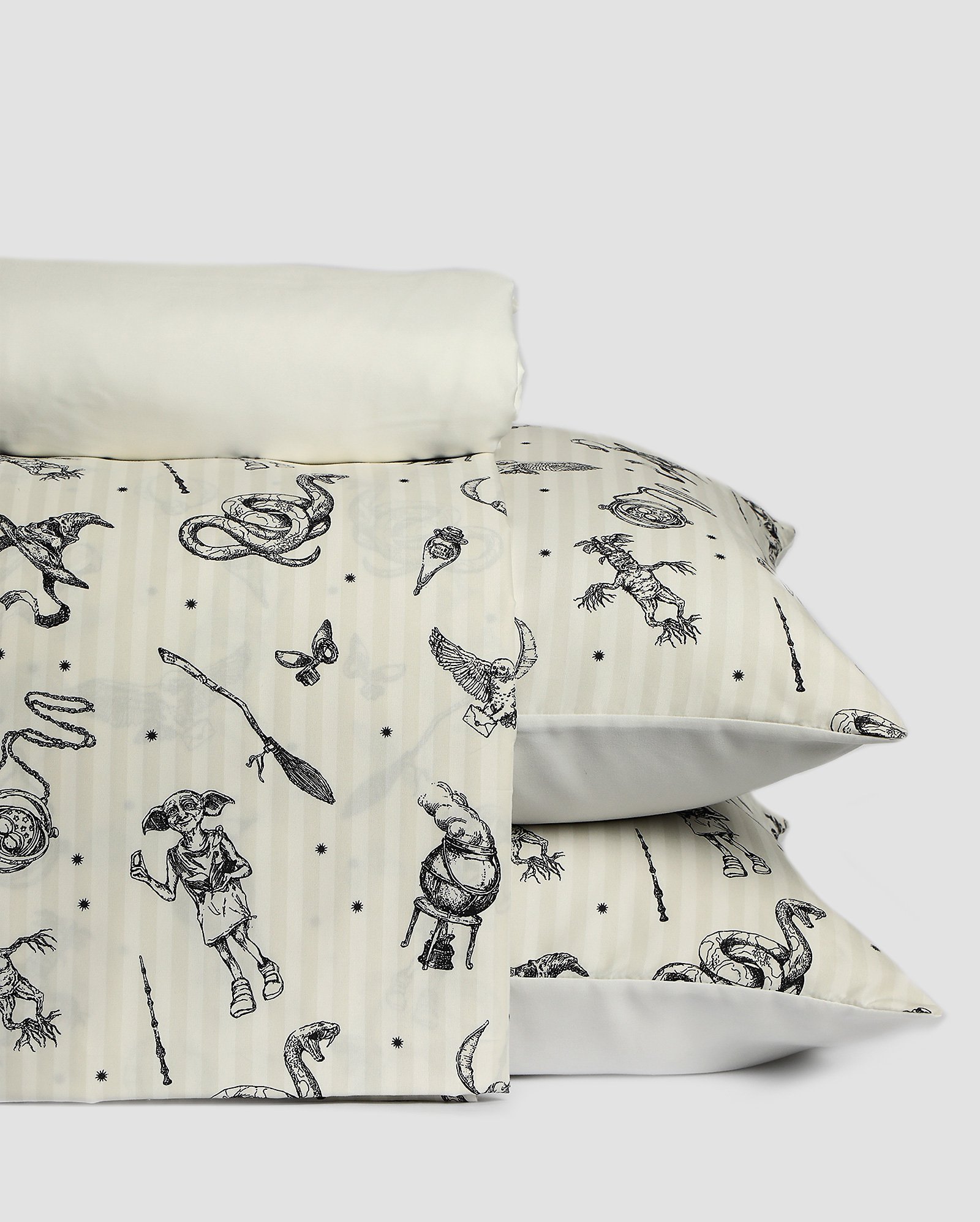 Jogo de cama queen 4 peças soft touch Harry Potter branco | Casa Riachuelo