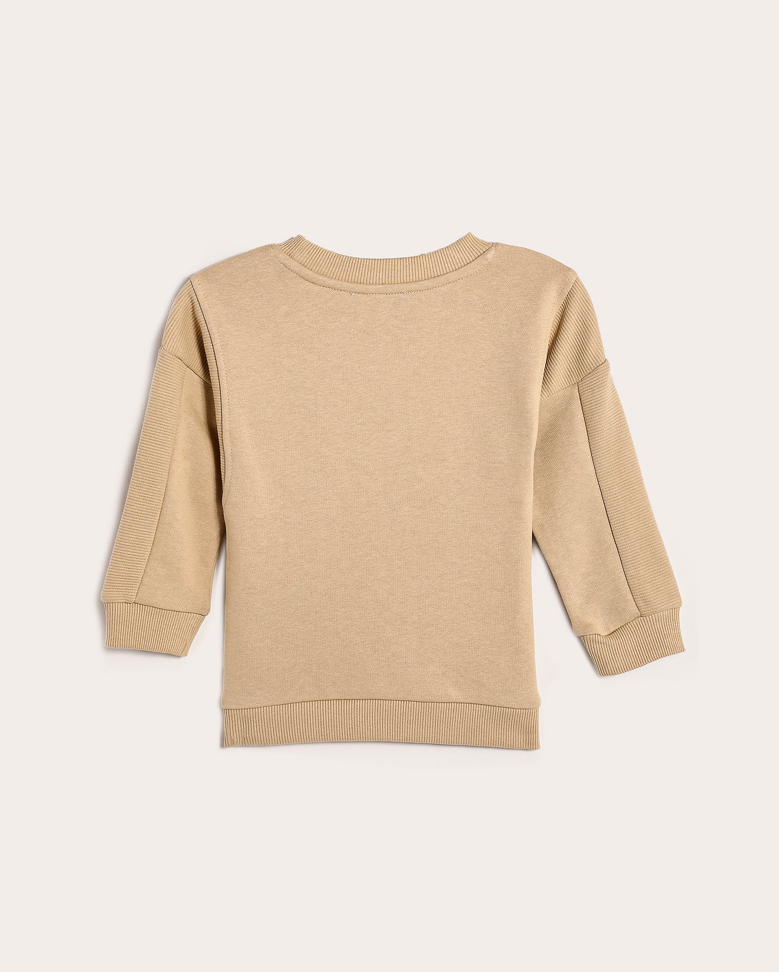 Blusa de moletom infantil recorte canelado 4-10A - Bege | Pool Kids