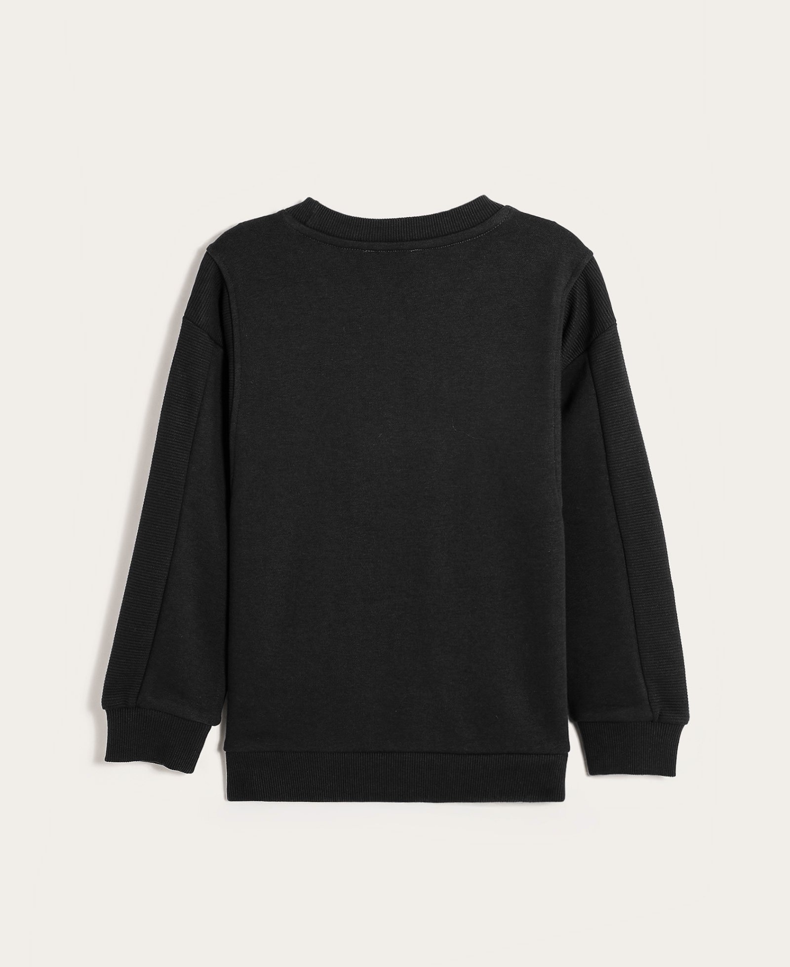 Blusa de moletom infantil recorte canelado 4-10A - Preto | Pool Kids