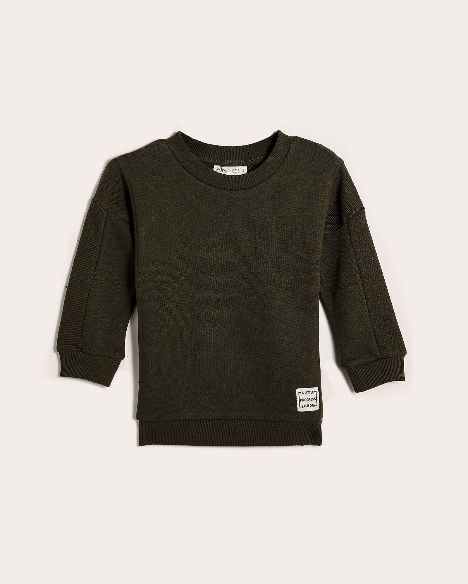 Blusa de moletom infantil recorte canelado 4-10A verde | Pool Kids